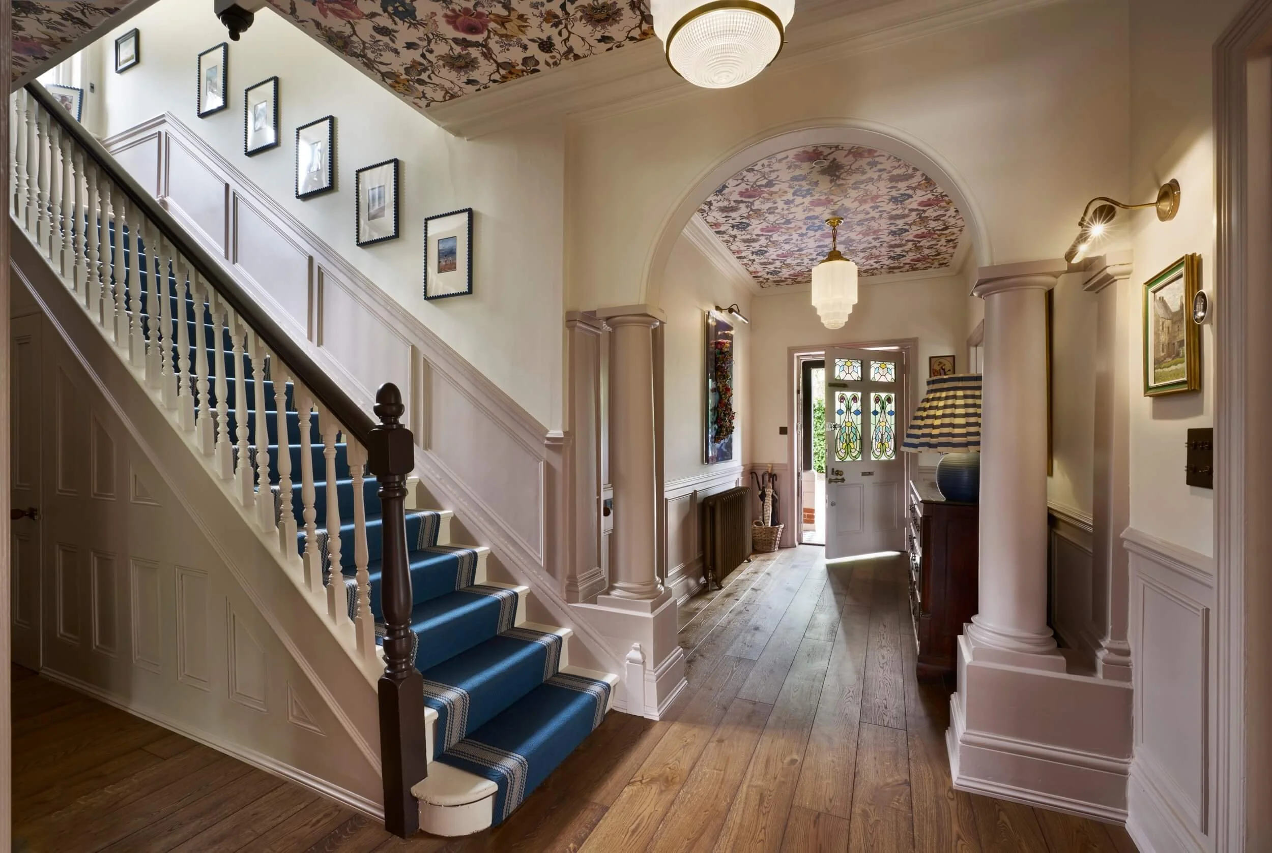 Characterful, welcoming hallway in the Surrey Edwardian home appeals as location.