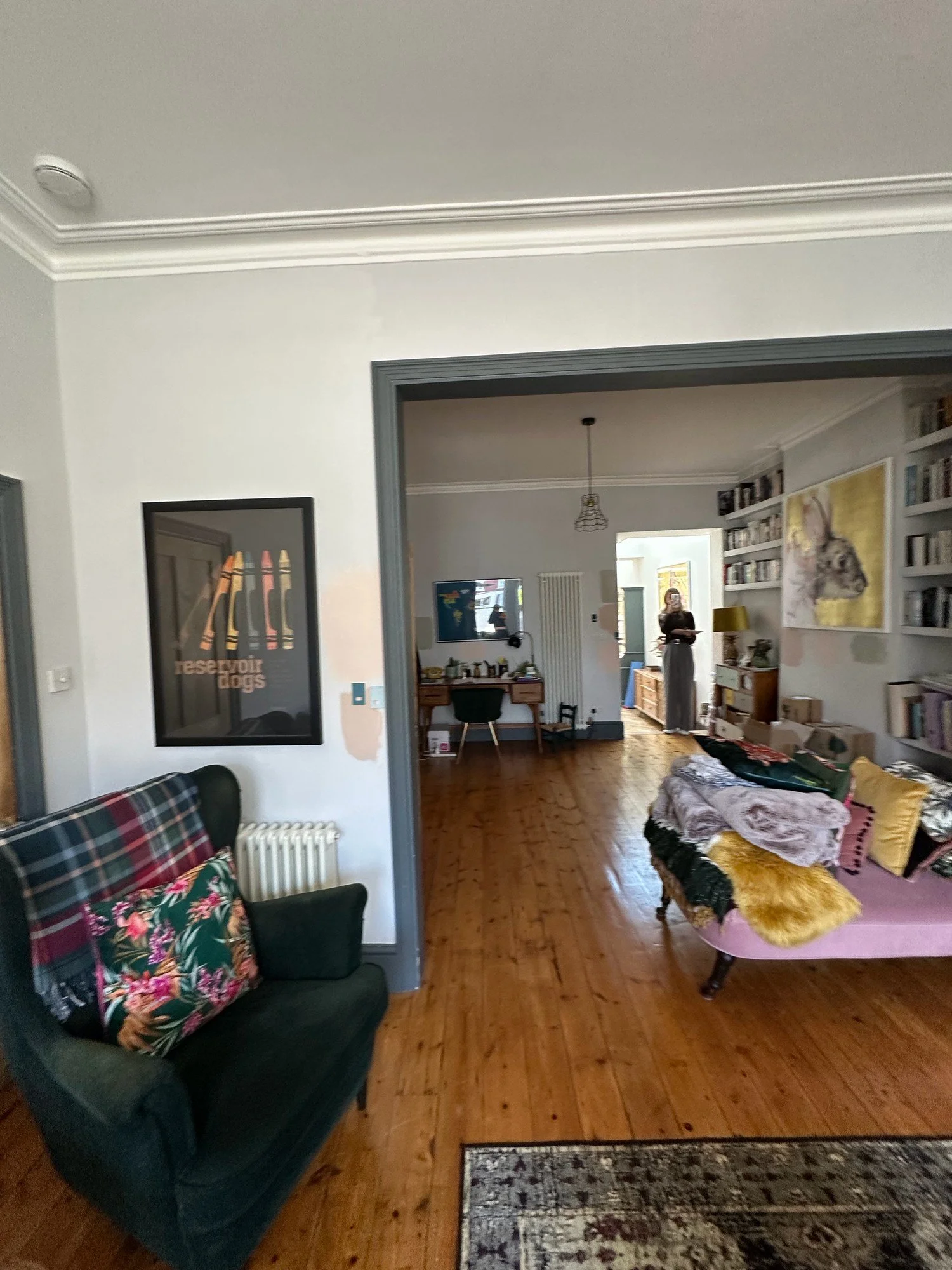 Before: the front reception room, looking through to the back room
