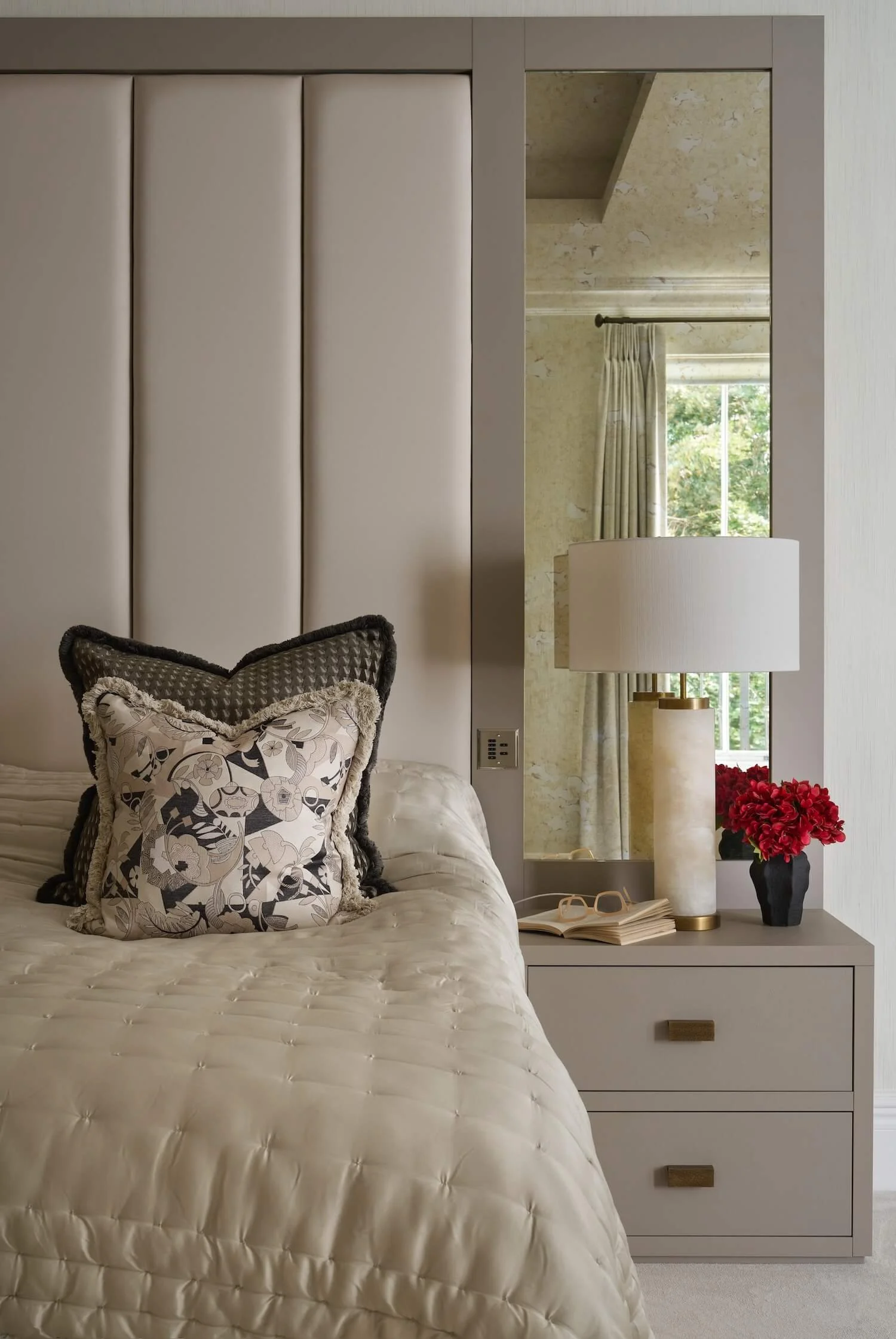 Bespoke headboard and mirror