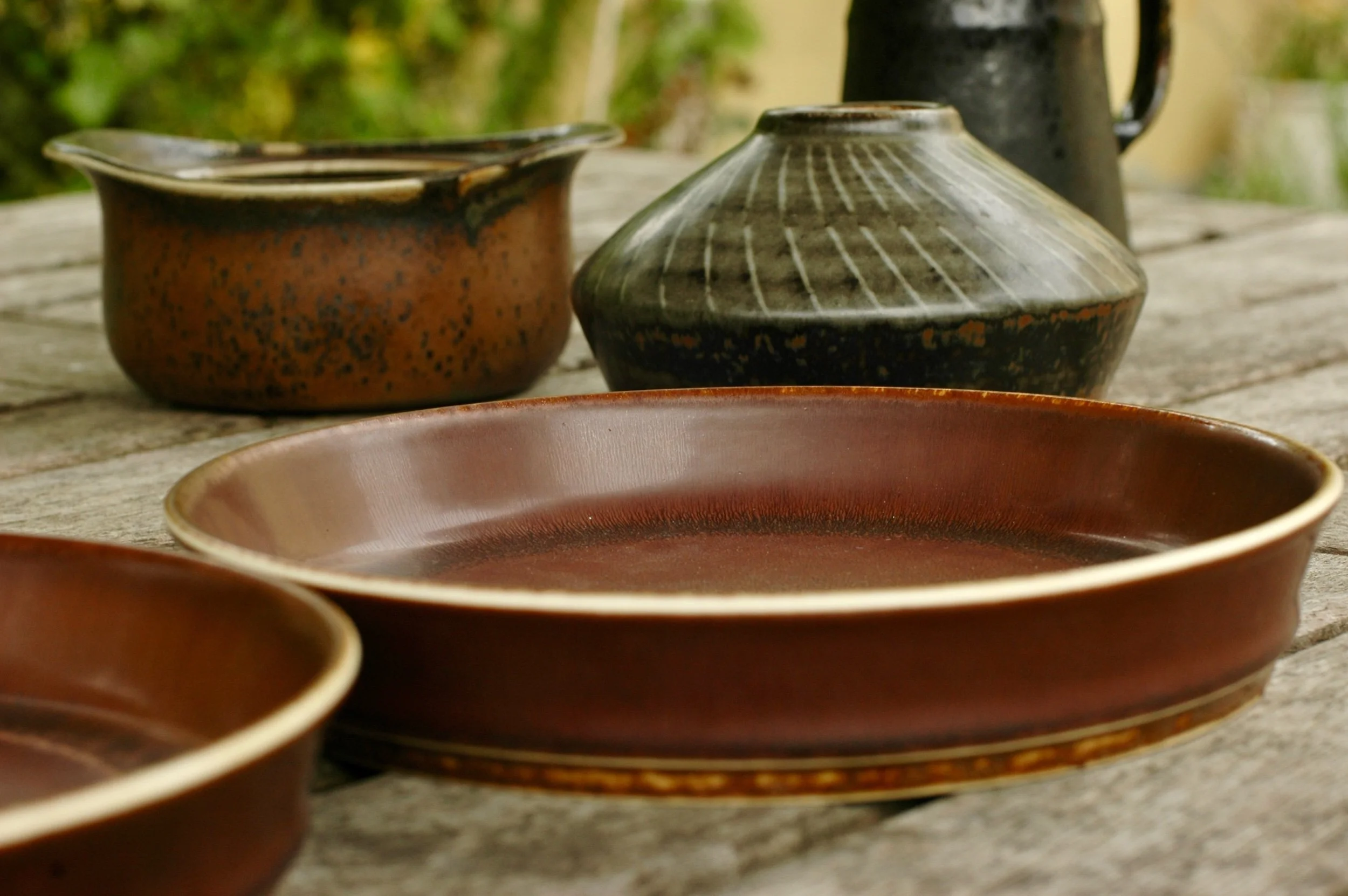 Carl Harry Stålhane Stonewere Plate, Rörstrand, Swedish Mid-Century Pottery