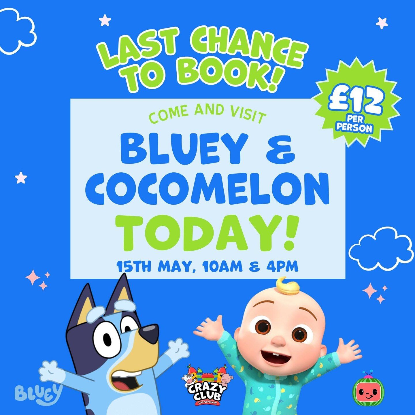 🎉 It's finally here! Our meet and greet with JJ from Cocomelon and Bluey is happening today! 🤩 Bring your little ones along for a day filled with singing, dancing, and playing with their favourite cartoon characters.

If you cant make the 10am slot
