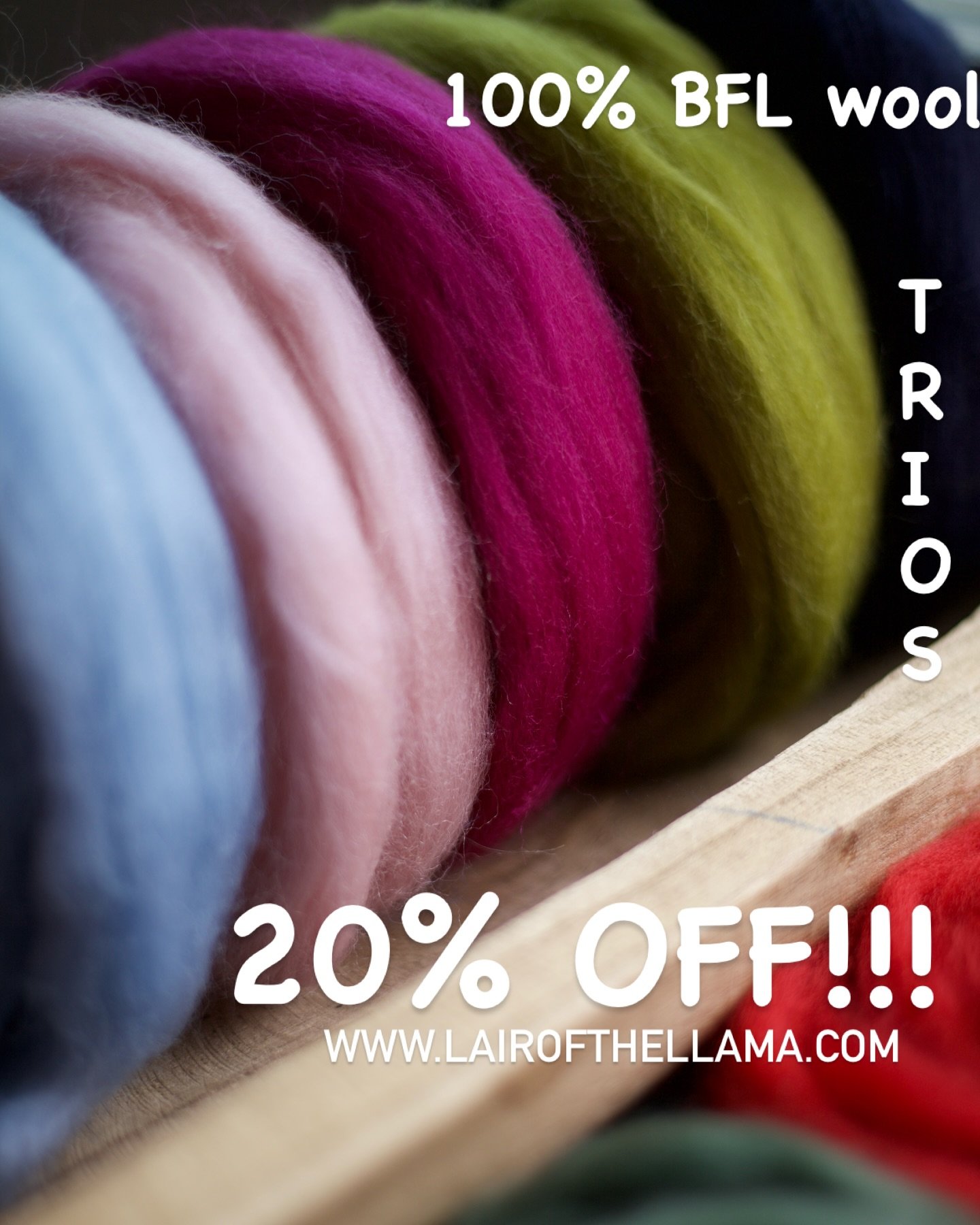 🥳20%OFF 🧵100% BFL wool 🔴🟠🟡The Llama has put together some festive, playful holiday mini braid sets to help you get you in the spirit! Whether you are using them for your blend boards, felt projects or just to add some extra "pop color"