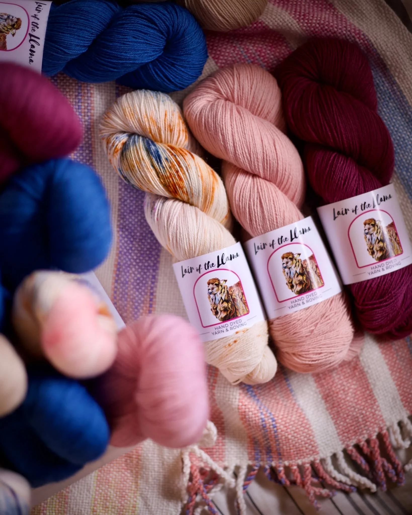 🌸Merino + Mohair = One Yarn 🧶✨
&bull;
&bull;
Golden Fields | Berries | Pink Sugar
80% Merino wool 20% Mohair | 100g. | 437yds
Available at lairofthellama.com
&bull;
#lairofthellama #knittersofinstagram #michiganmadeproducts  #knitknitknit #knitting