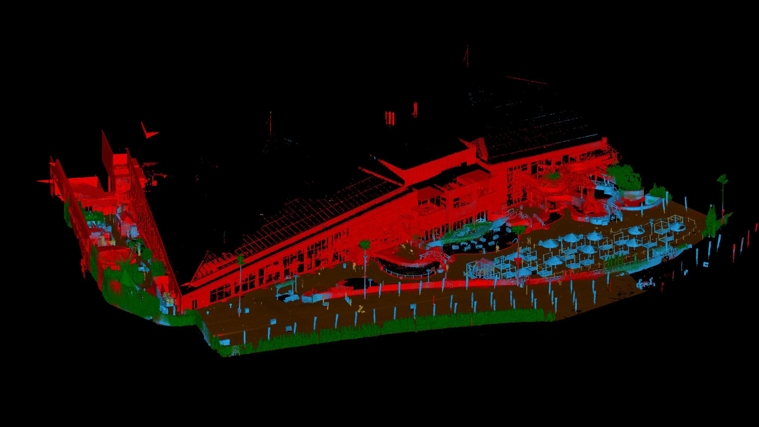 Klasifikovane mračno bodů  – fasada a venkovni areal