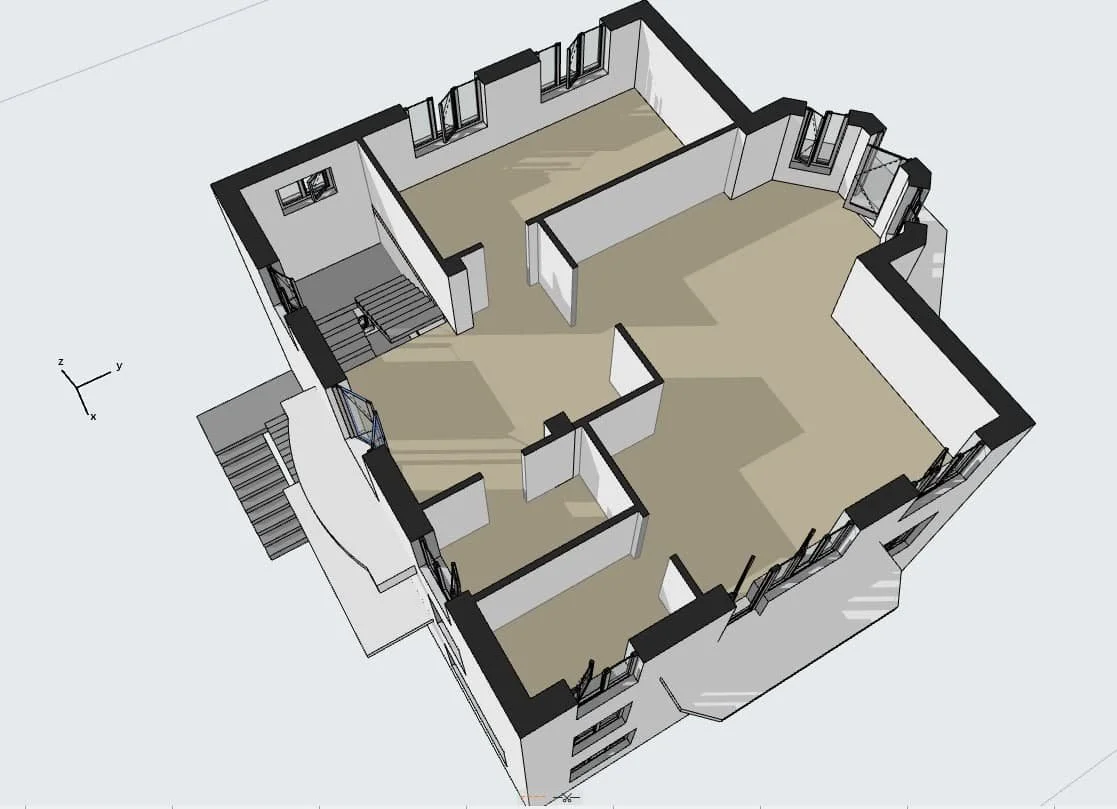 CAD model of a private villa