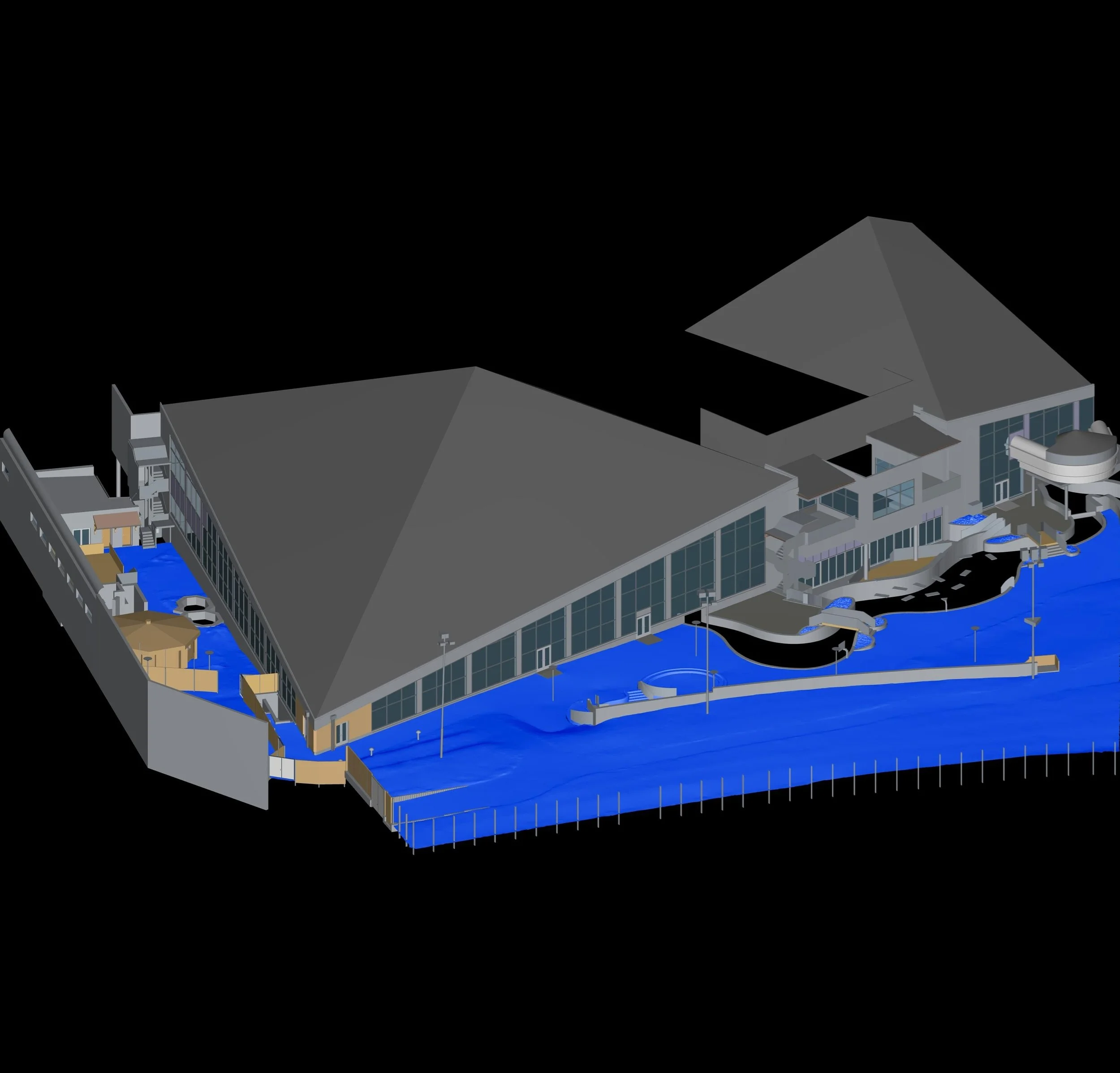 3D BIM model of facades and terrain 