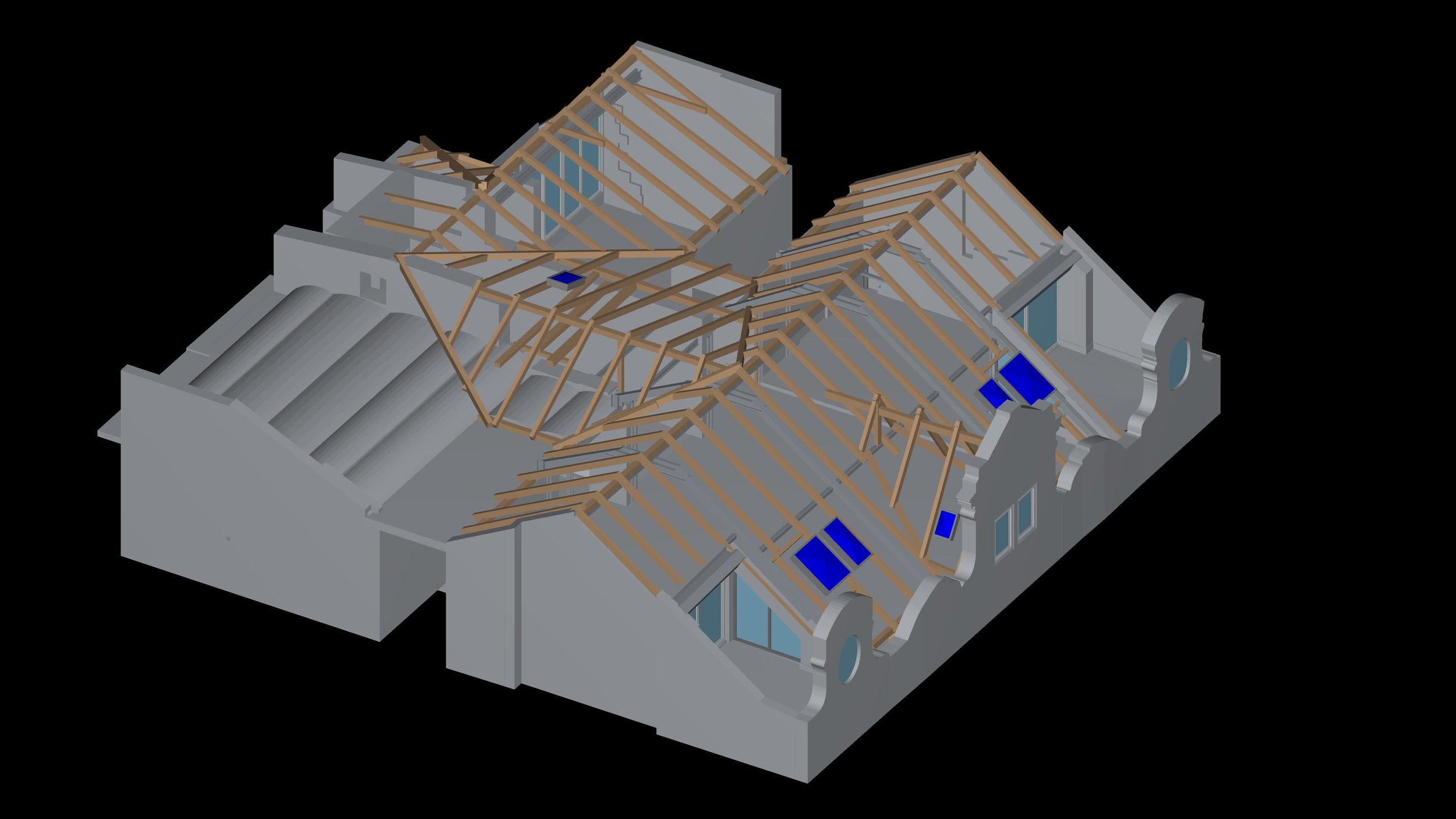 3D laser scanning and roof structure modeling, Prague