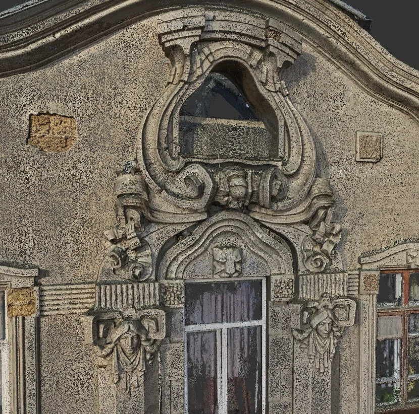Laser scanning of a historical facade – point cloud to 3D model