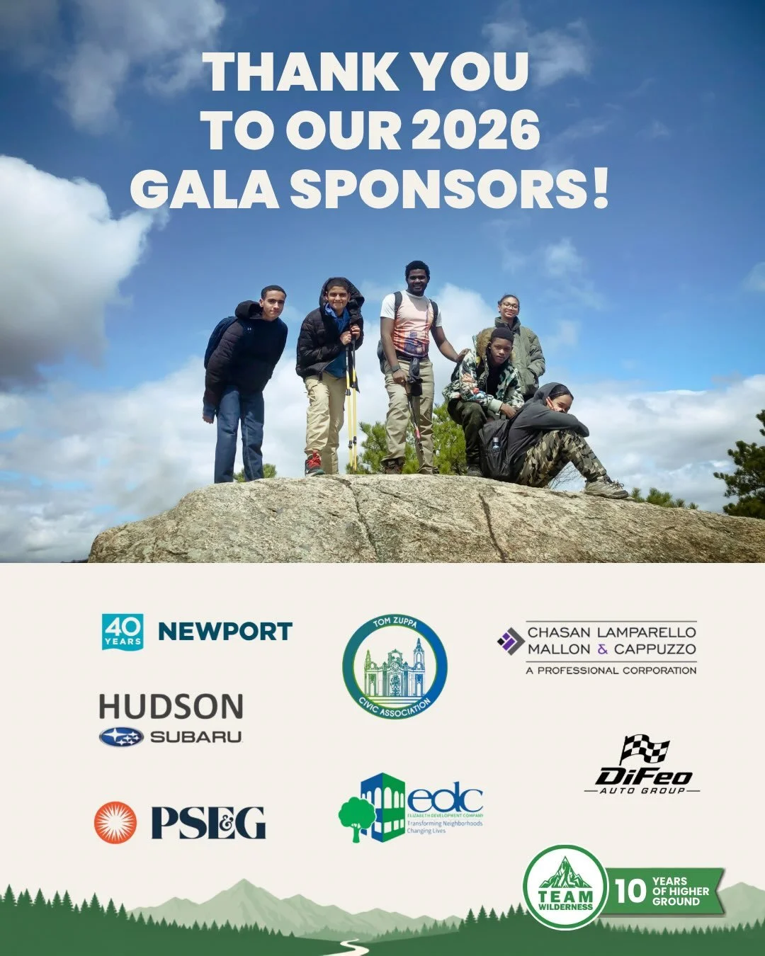 Blazing-a-Trail: Higher Ground is just a few weeks away! Join us for an evening celebrating a decade of empowering young people across Hudson County.

Your attendance helps support nearly 600 youth each year through outdoor experiences, mental health