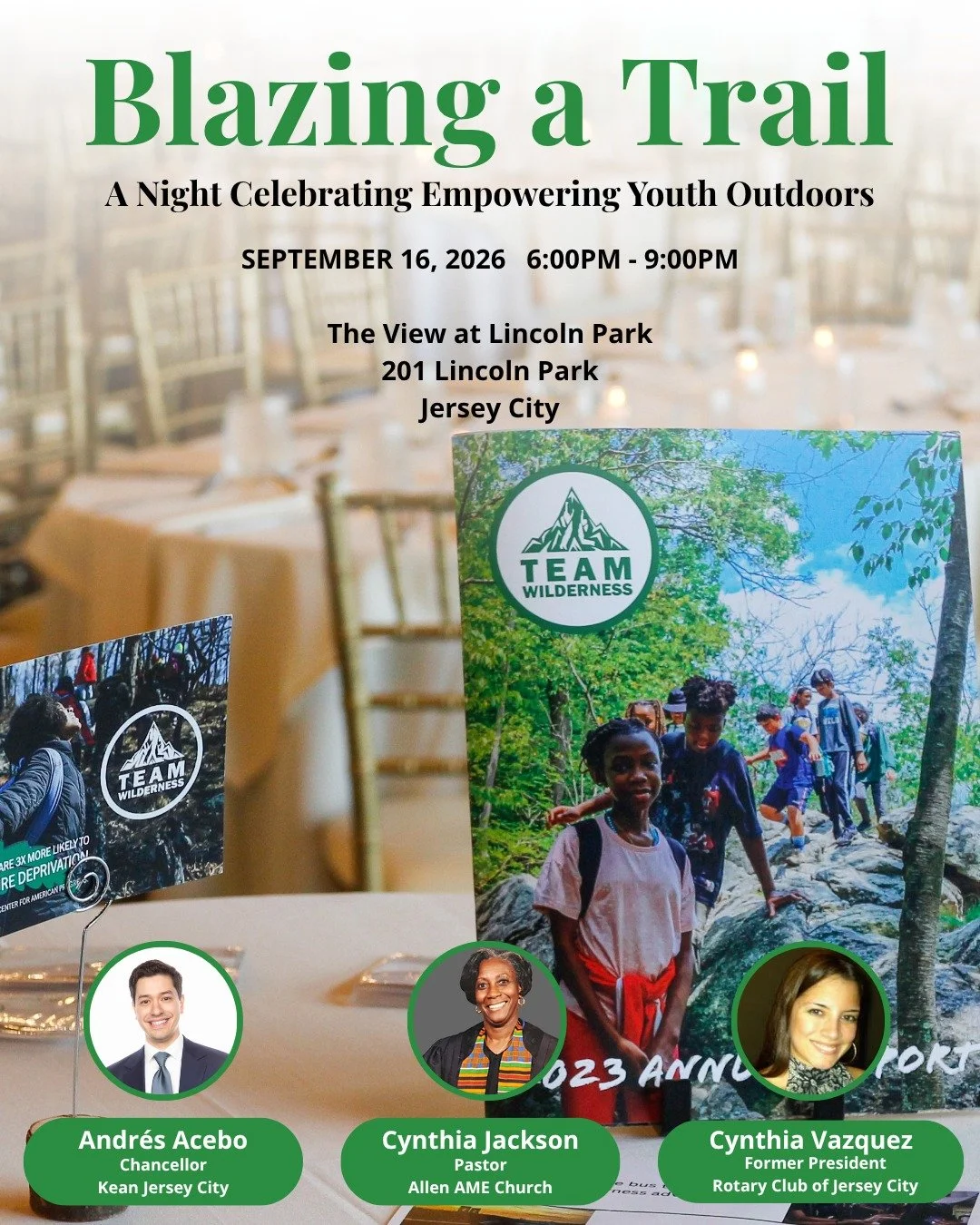 Save the date!

Join us on Wednesday, September 16, for Team Wilderness's 10th Anniversary Blazing a Trail: Higher Ground Gala as we celebrate a decade of helping young people discover confidence, connection, and opportunity through the outdoors.

It