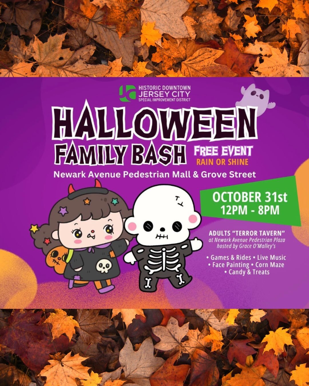 We&rsquo;ll be at @hdsid_jc Halloween Family Bash at Grove St Plaza thanks to @downtown_yogurt&rsquo;s generosity. Come leaf trace with us and learn more about our programs! Saturday October 31st 12-8pm🍁🍂