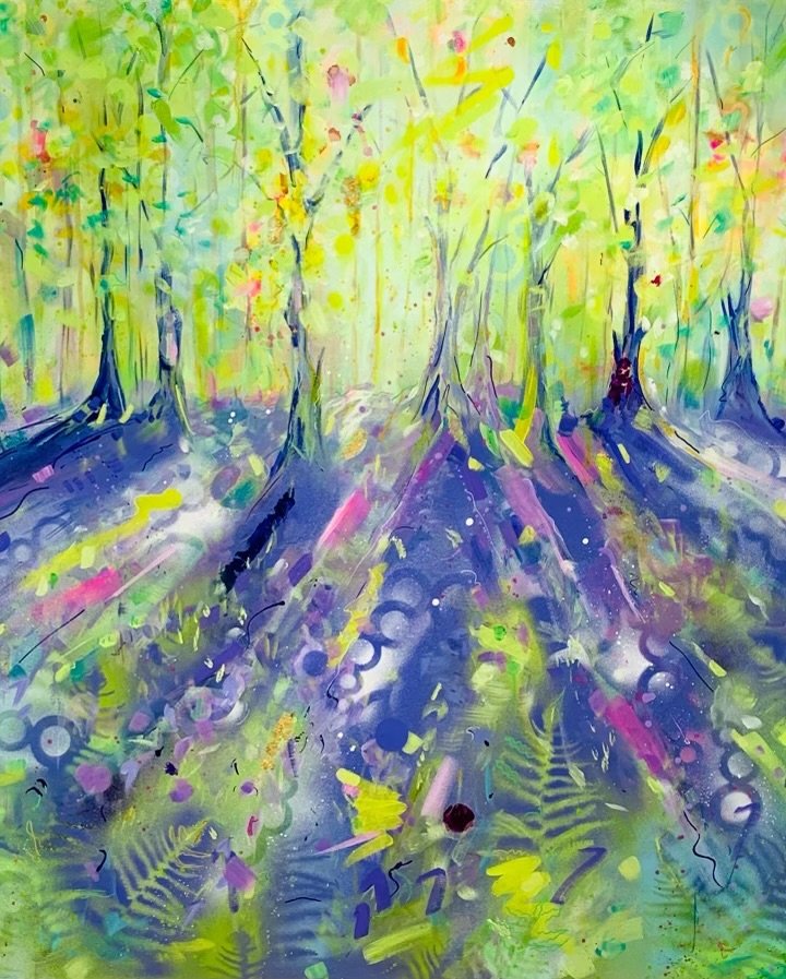 Bluebell Adventures - Mixed Media with Varnish Finish - Sold