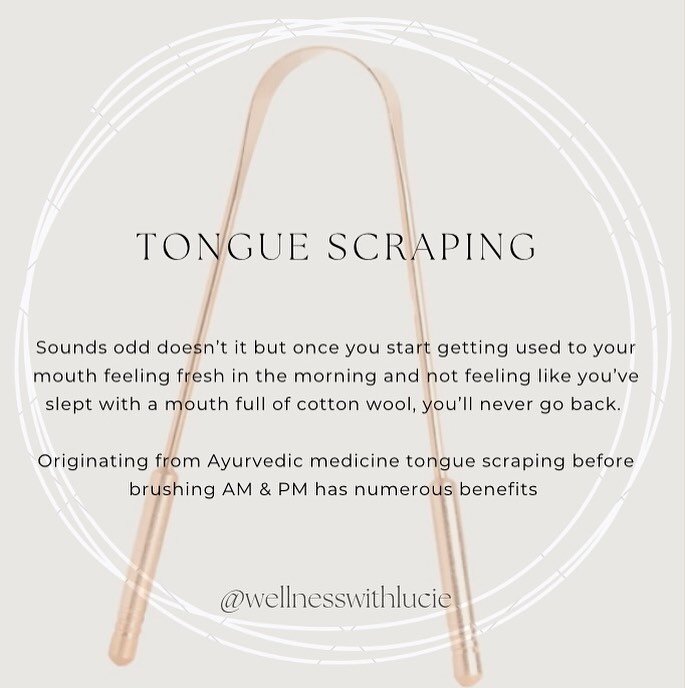 Tongue Scraping&hellip;.now you&rsquo;ve heard of it, you&rsquo;ll see it everywhere! 

So, what are the benefits??

✨Improves oral hygiene - removing the bacteria from the surface of the tongue helps prevent cavities, gum disease &amp; other conditi