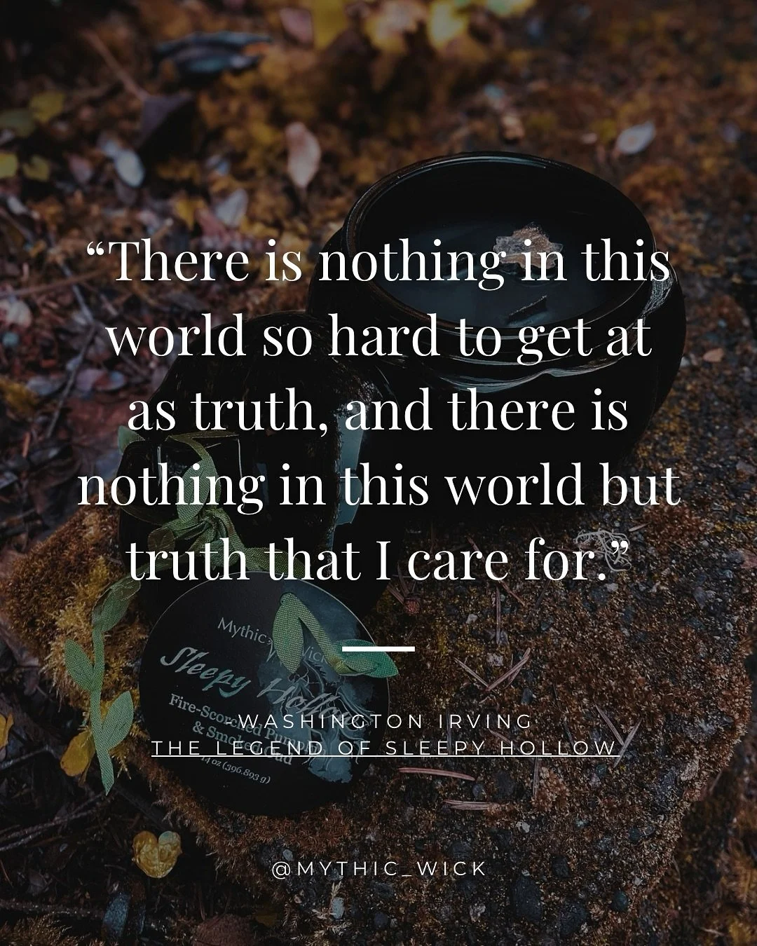 - Washington Irving, The Legend of Sleepy Hollow

🎃🎃🎃

#sleepyhollow #thelegendofsleepyhollow #washingtonirving #ichabodcrane #quotestagram #candleloversofinstagram #spookycandles #whimsigoth #spookyseason