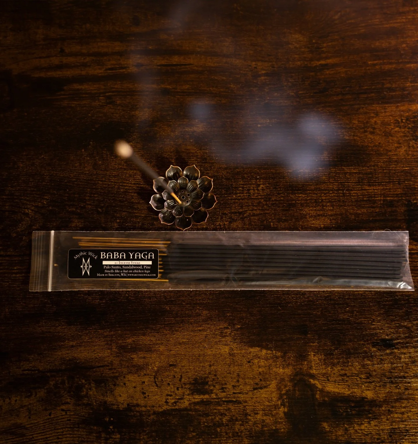 Baba Yaga incense is back in stock! 
🪾Palo Santo
🌿 Sage
🌲Ancient Redwoods

Phthalate Free

#babayaga #witchy #incense #madeinthepnw