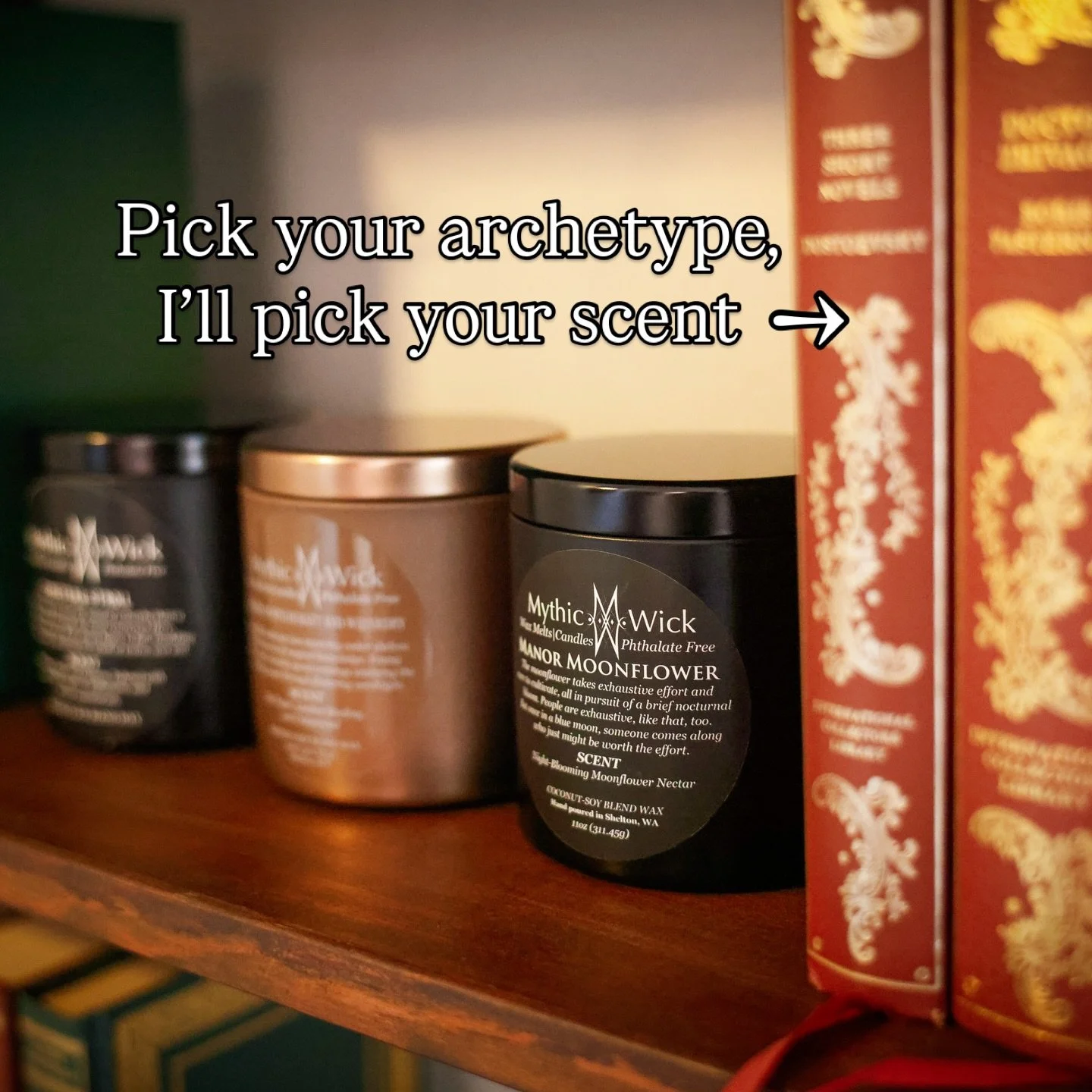 Pick your archetype, I&rsquo;ll pick your candle: 🦉 The Haunted Scholar &rarr; Library of Witchcraft and Wizardry 🕯️ The Ghost Hunter &rarr; Cemetery Stroll 🏚️ The Cursed Heir &rarr; Manor Moonflower  Which one are you claiming this month?

#books
