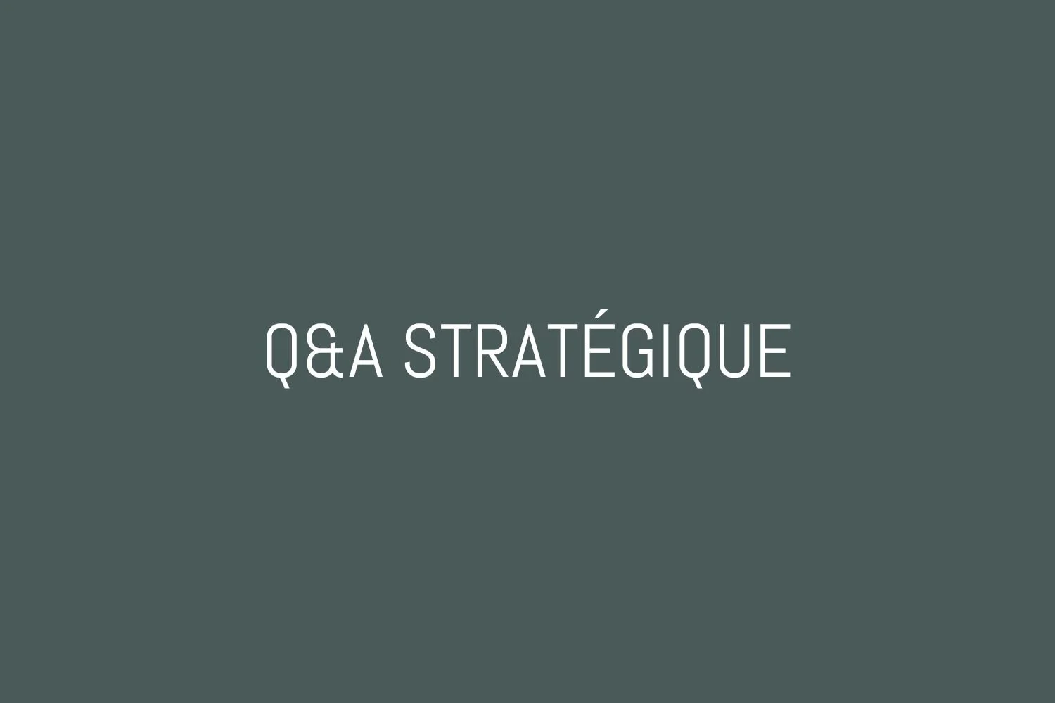 Q&A stratégique (projet démonstratif)