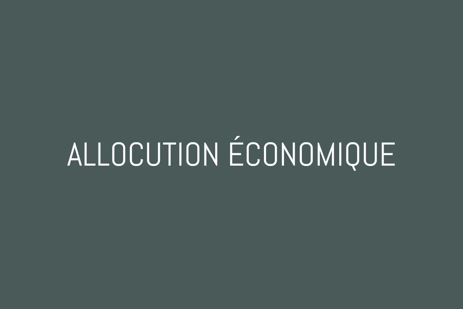 Discours économique (projet démonstratif)