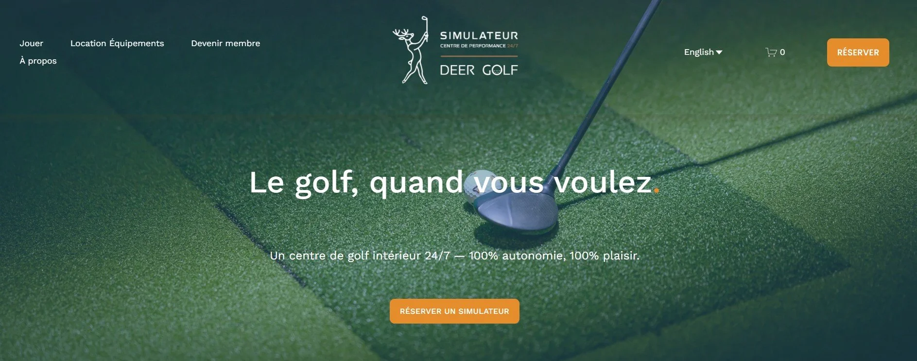 Simulateur Deer Golf Apparel - Rédaction/Conception site web