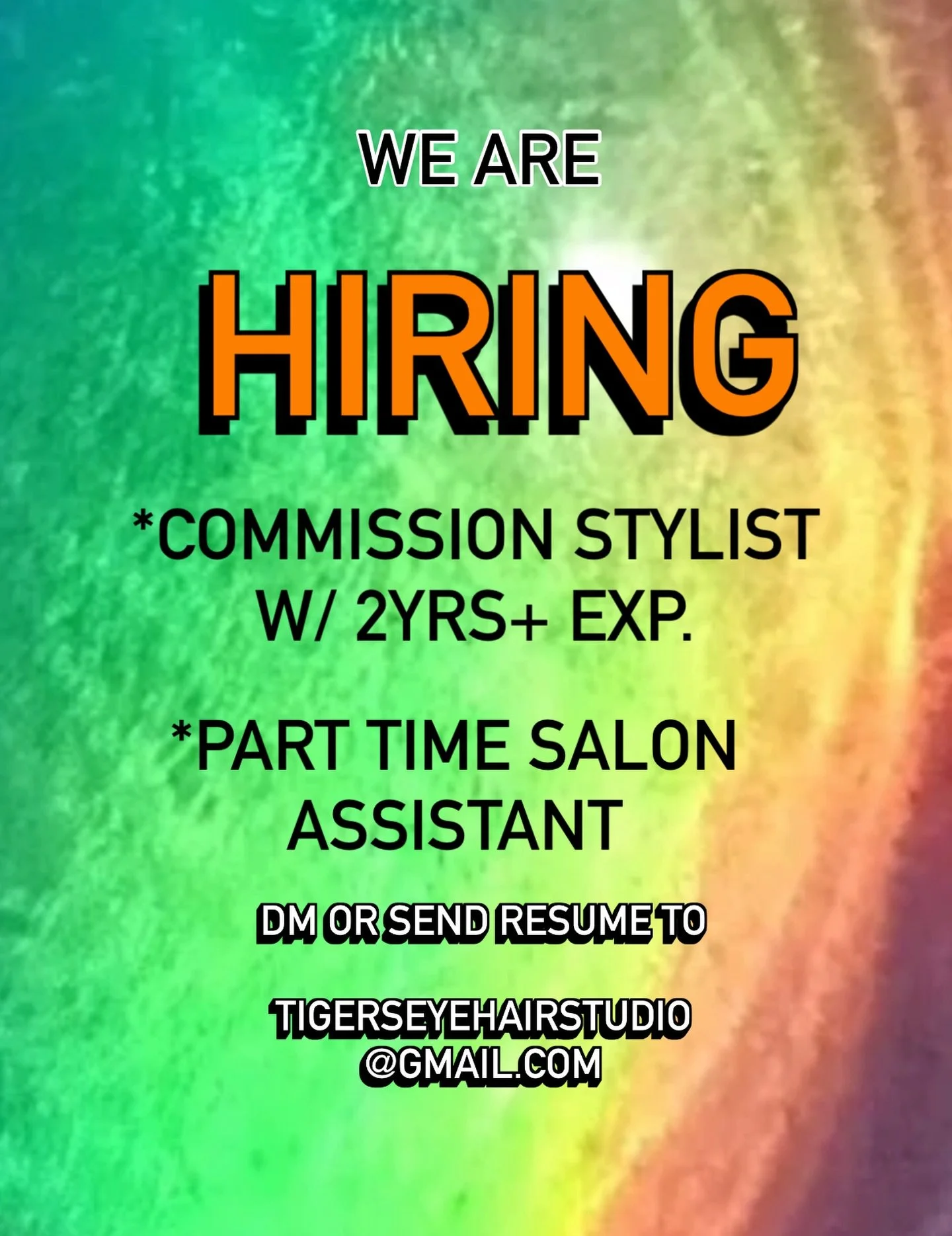 Hello Stylist and future stylists out there! We are looking for 2 ppl to join our amazing team. ❤️🍄🌻. Salon assistant&hellip; helping w front desk/ assisting and learning from stylists/ keeping our day to day operations flowing!  Stylist&hellip;.fl