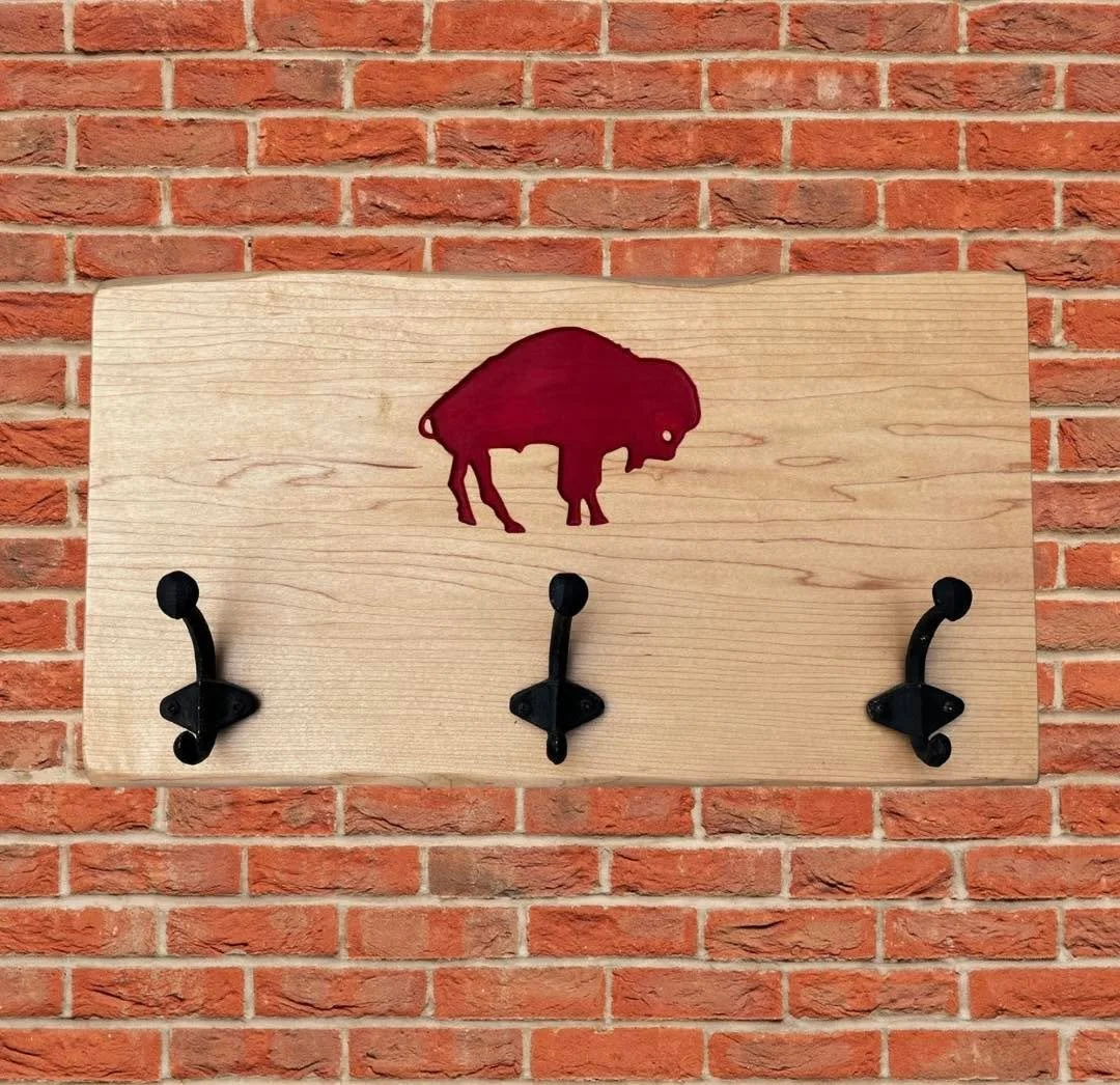 Are you looking for somewhere to hang your hat 🧢

Available now in our shop 🛍️

Let&rsquo;s Go Bills 🏈
.
.
.
📍113 N. Main Street, Fairport, NY
💻www.fairportfirehousewoodworks.com
🔨handmade for you🔨

#ourlittlefirehouse #handmadeforyou #webuild