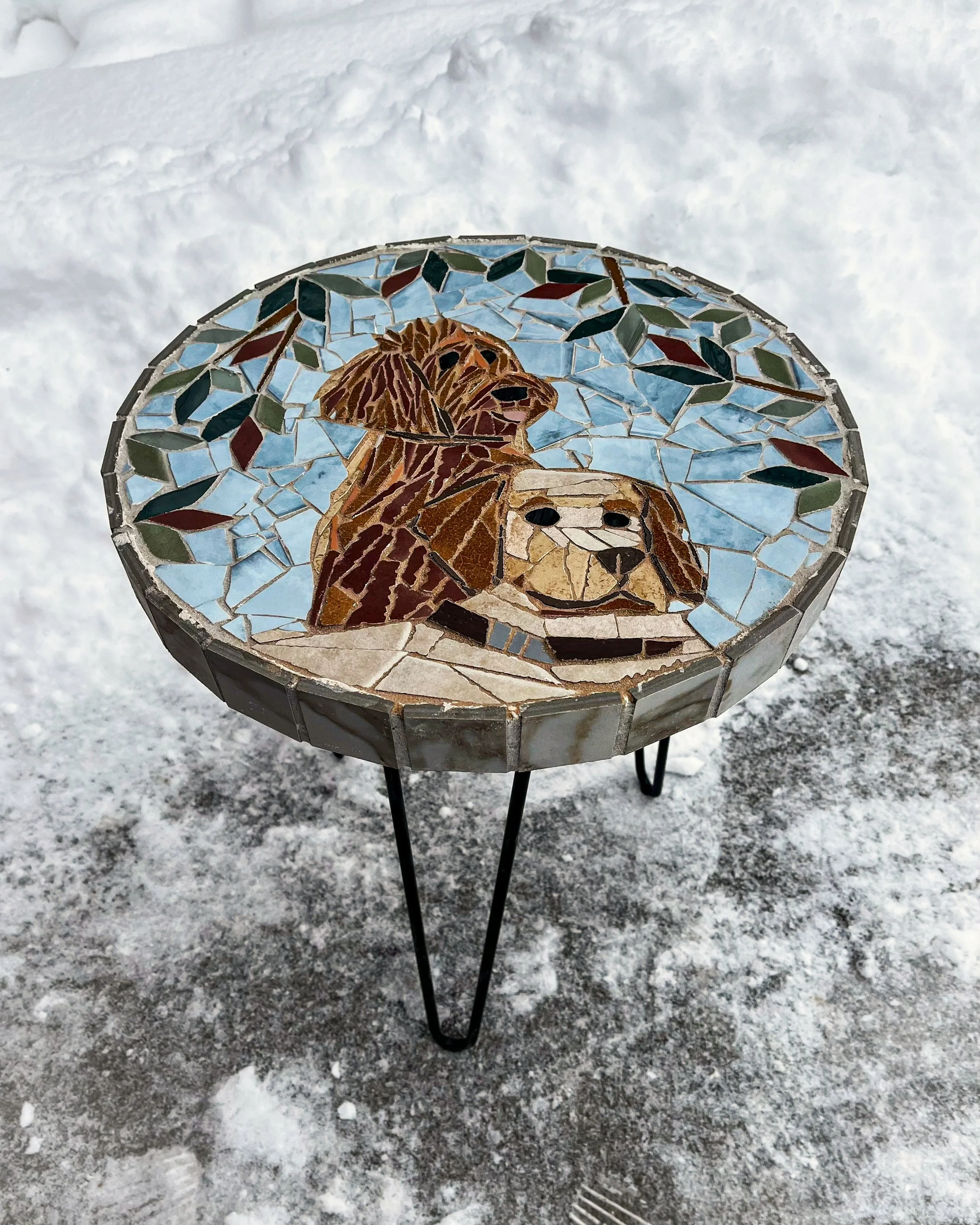 Mosaic Dog Table.JPG