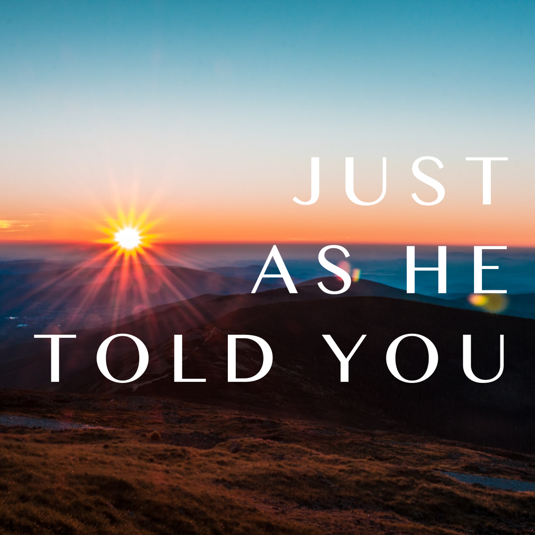 April 4 Sermon: Just As He Told You