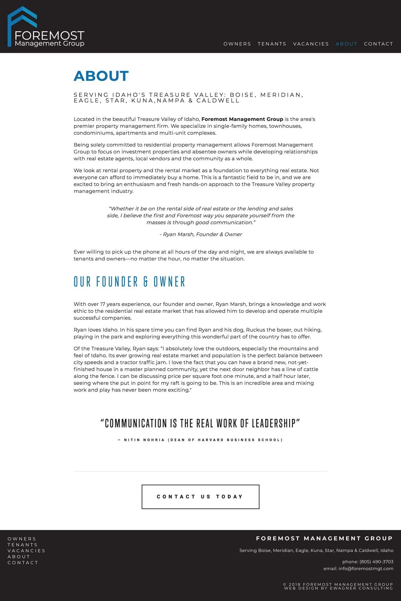 Foremost Realty Group Squarespace Real Estate Website About Page