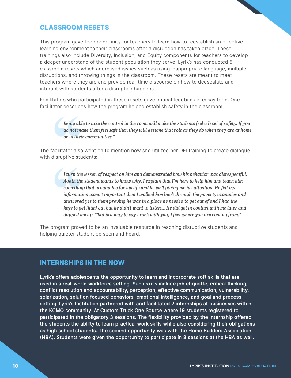 Qualitative findings capturing learner perspectives and program impact.