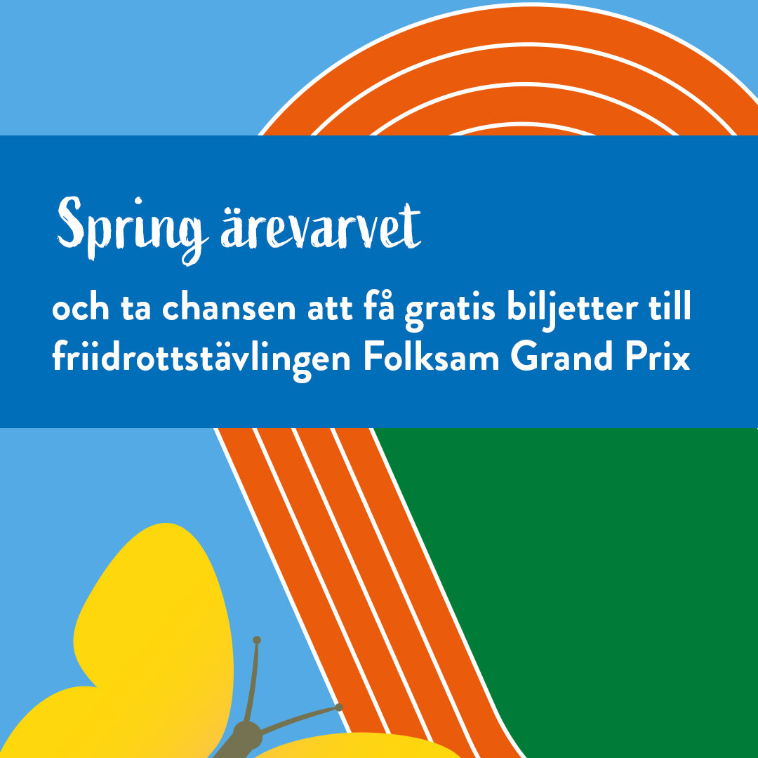 Ta chansen att f&aring; gratis biljetter till friidrottst&auml;vlingen Folksam Grand Prix i Sollentuna 11 juni eller i G&ouml;teborg 18 juni 2023!��

Erbjudandet &auml;r &ouml;ppet f&ouml;r dig som vill titta p&aring; en friidrottst&auml;vling med sv