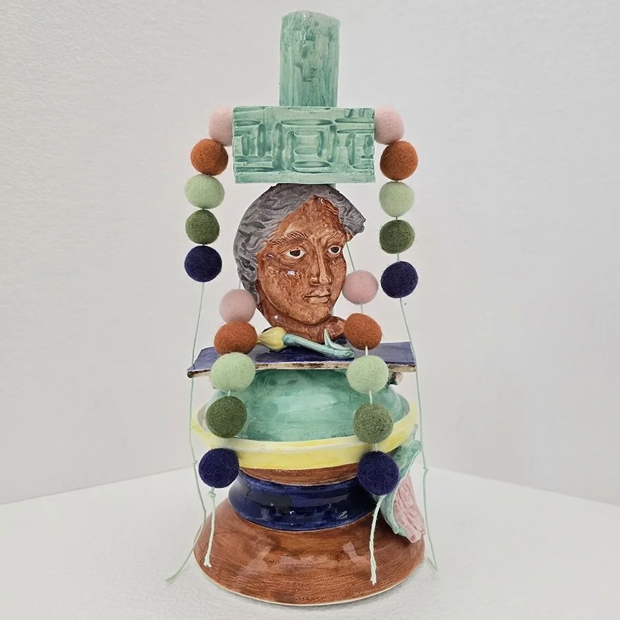 Woman of the Earth, 2025, 14 x 6 in., porcelain, cotton, wool, thread