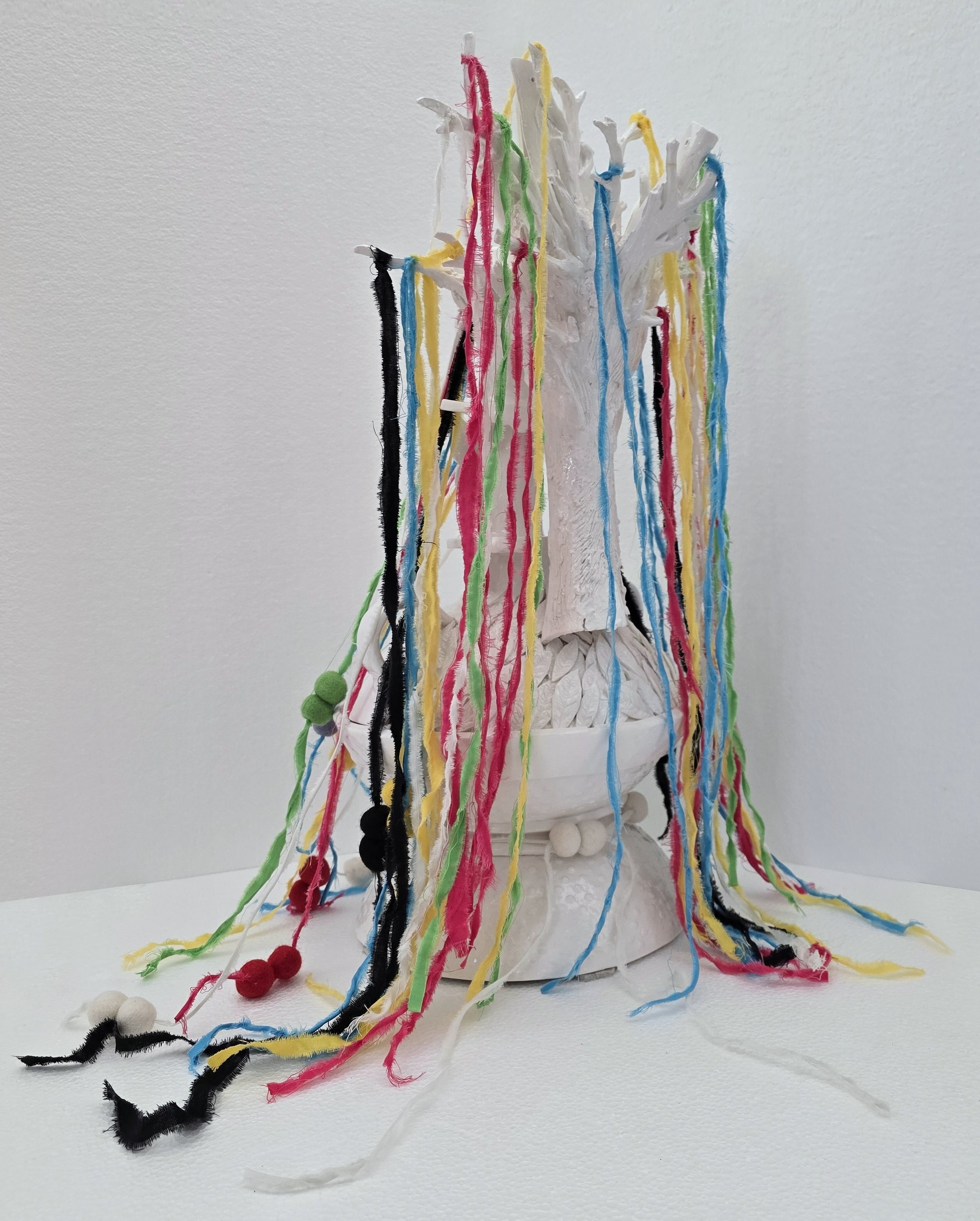 Tree of Life, 2025, 22.5 x 10 in., porcelain, cotton, wool