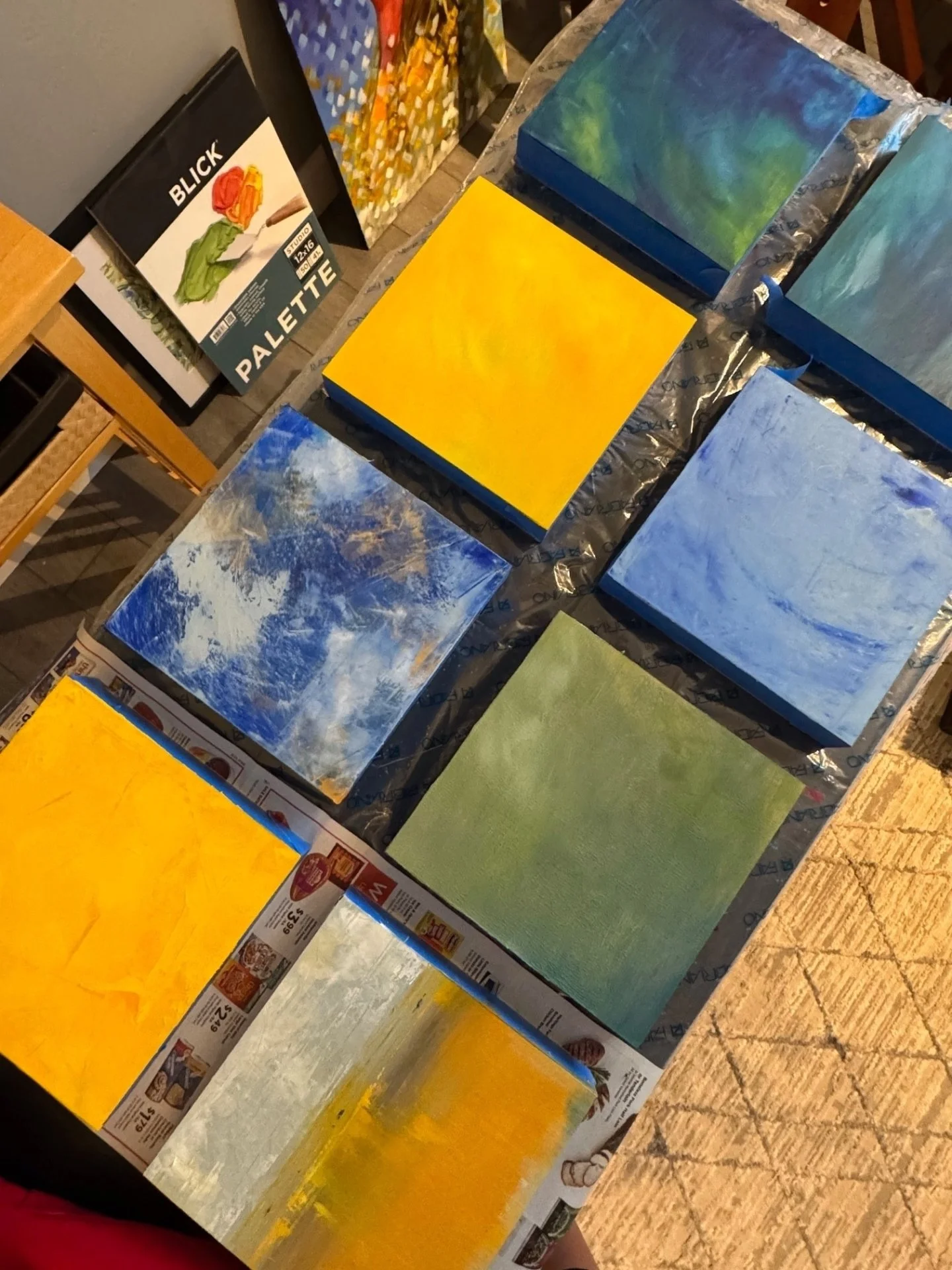 I love it when my studio turns into an art factory! 

Just got back from NY and I'm back at it. Connecting with sellers and buyers for real estate. Just started my fall coaching group this week. Preparing for the Camelback Studio Tour in November. LO