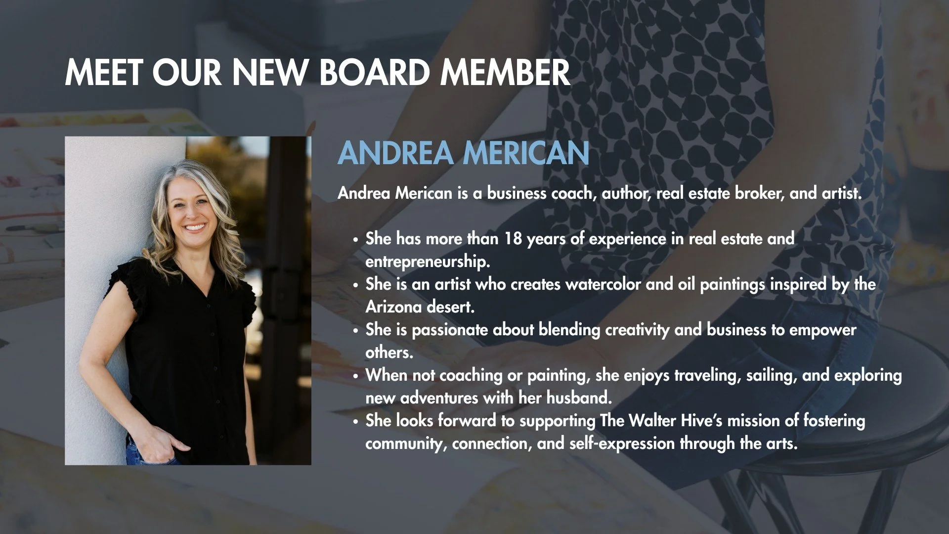 I&rsquo;m excited to share something special. I&rsquo;ve joined the Board of Directors at The Walter Hive, an organization I&rsquo;ve admired for years. I&rsquo;ve been volunteering with them since 2020, and I&rsquo;ve seen firsthand how much heart g