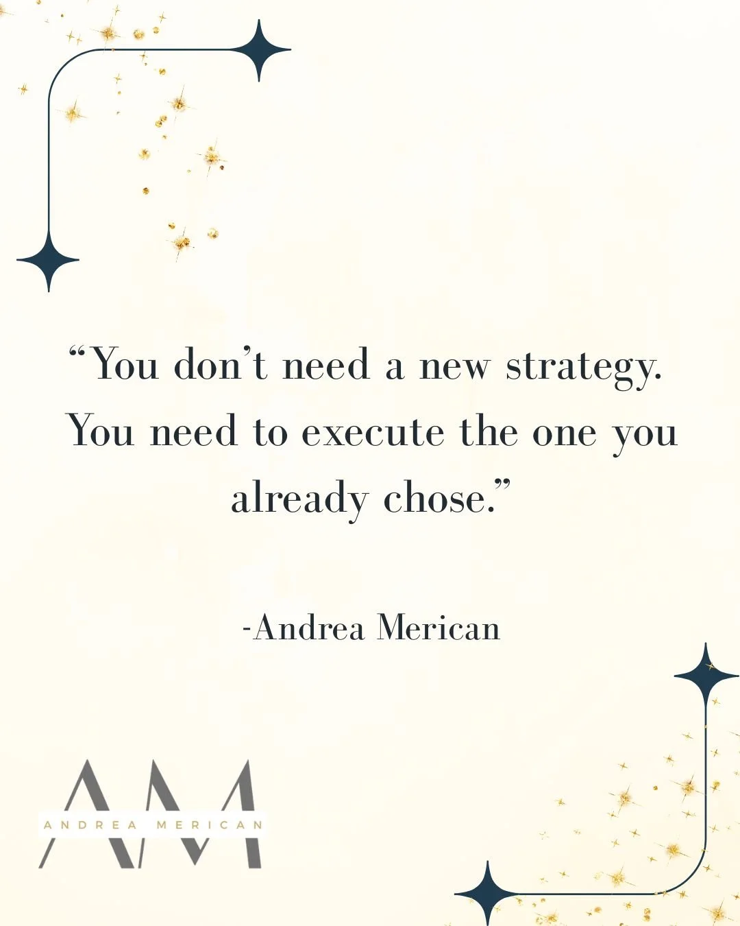 There&rsquo;s always a new tactic.
A new platform.
A new &ldquo;proven&rdquo; formula.

But most stalled growth isn&rsquo;t a strategy problem.
It&rsquo;s an execution problem.

You picked a direction.
You made a plan.
Then you second-guessed it half