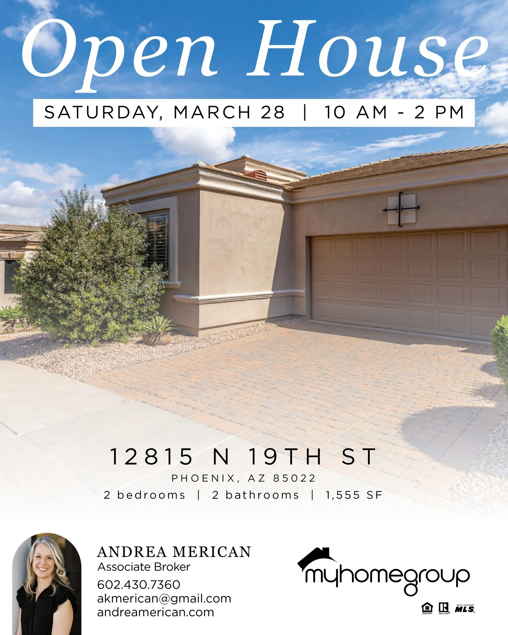 Open House This Saturday.

Join me Saturday 3/28 from 10 AM to 2 PM to tour this beautiful hilltop home with stunning mountain views in a gated community.

This original owner home features 2 bedrooms, 2 bathrooms, a flexible den, and a 2 car garage.