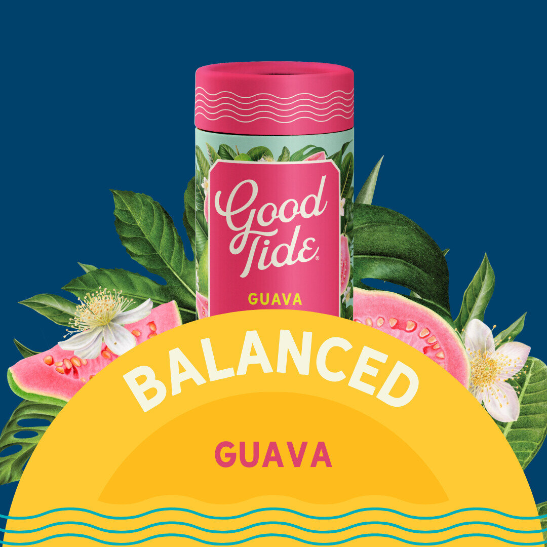 Take a tropical plunge with Good Tide guava gummies.

 #MAKEWAVES
Nothing for sale. For use only by adults 21+. Keep out of reach of children.