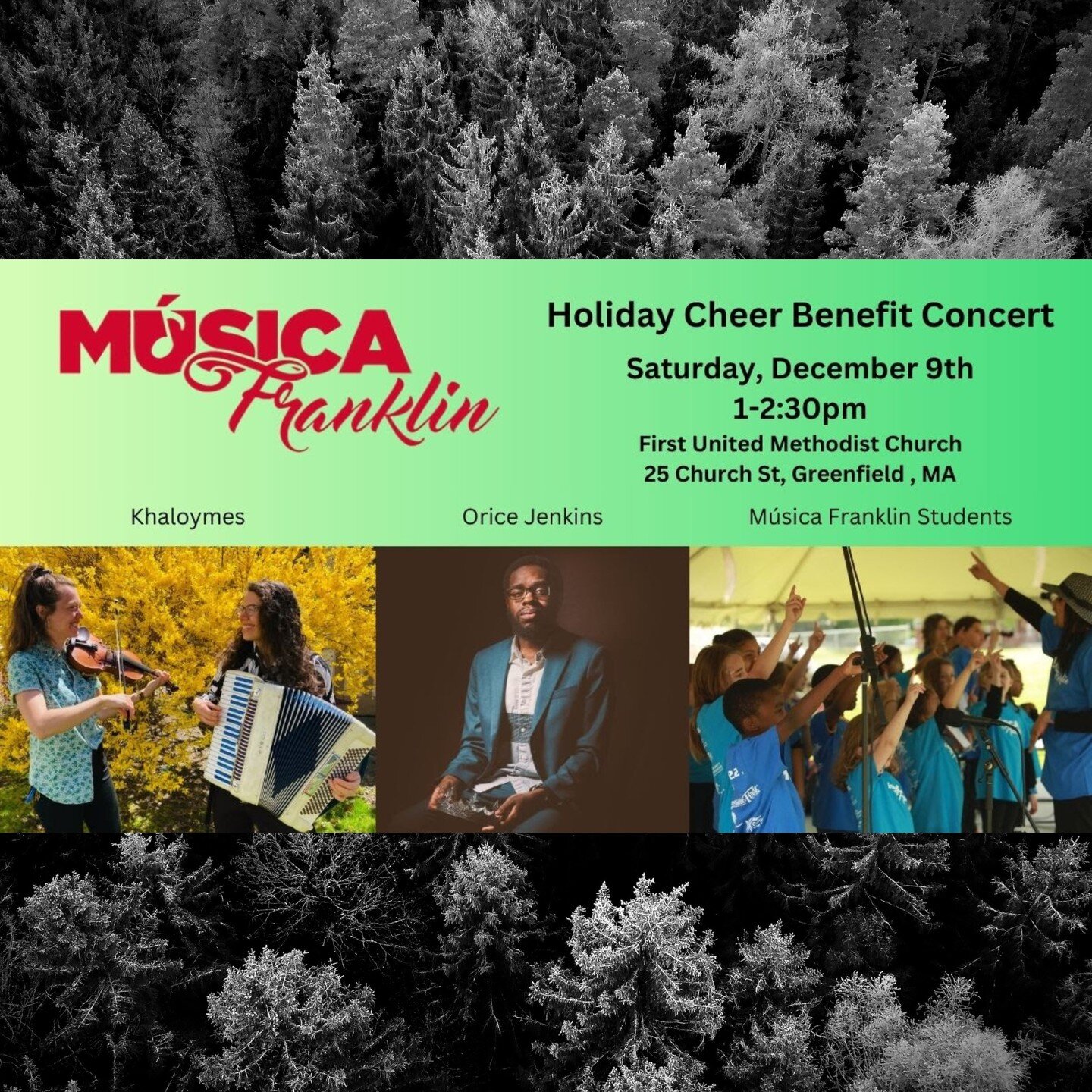 ACF Recommendation! 🍄🌱 Our friends at M&uacute;sica Franklin will be hosting their second annual Holiday Cheer Benefit Concert on Saturday, December 9th from 1-2:30pm. This family friendly event will feature the music of Nat &ldquo;King'' Cole, sea