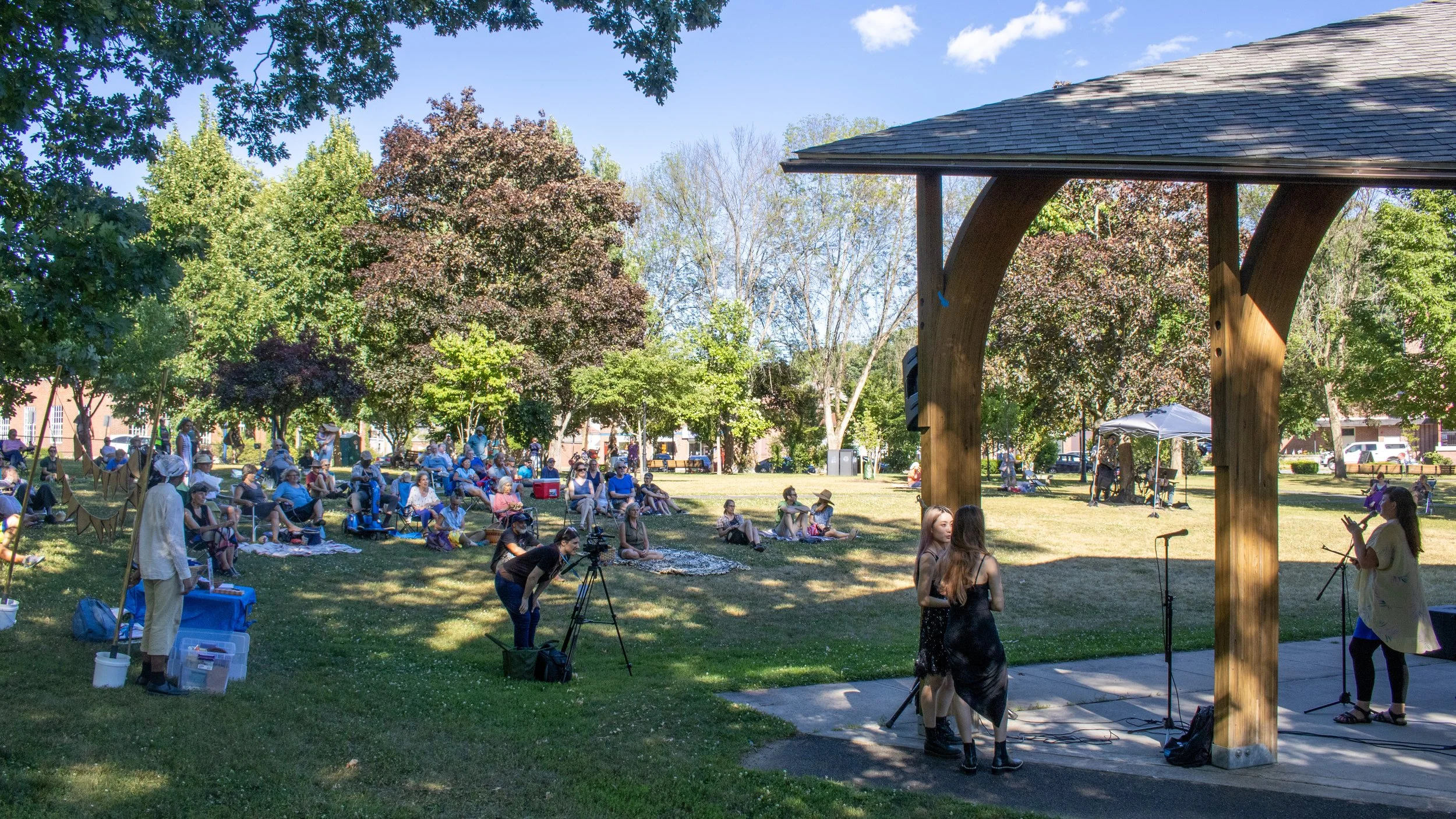 The bandshell at Peskeompskut Park (part of the Music Walk)