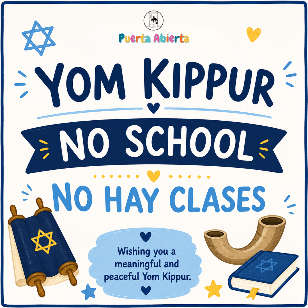 Yom Kippur (No School/ No hay Clases)