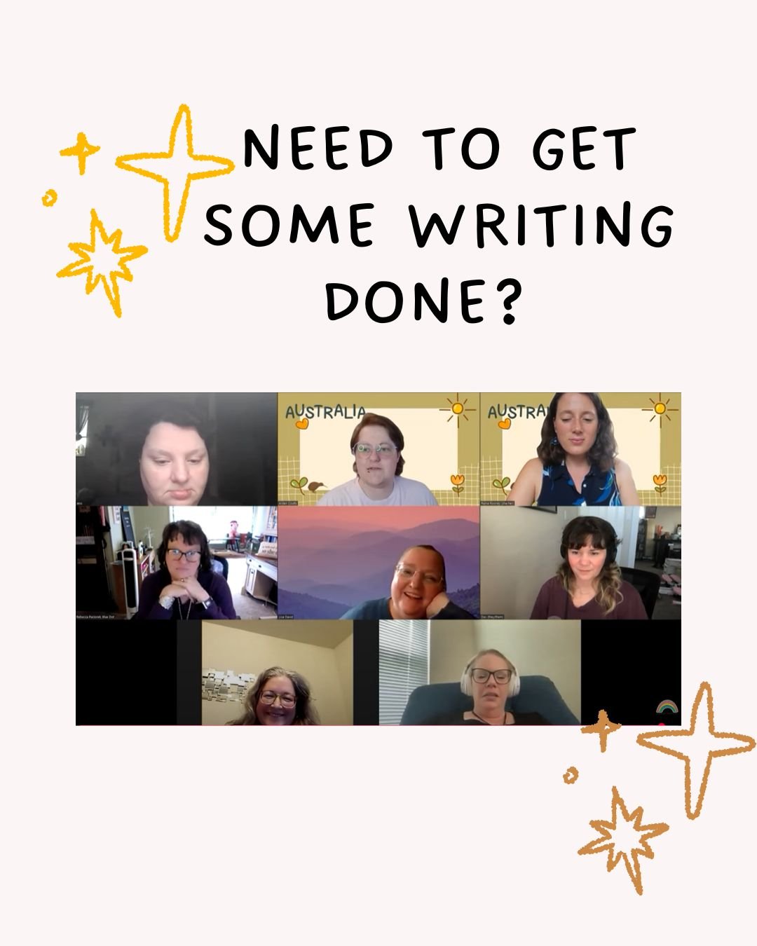 Want to join a group of writers and bust out of that writer's block? 

Join us for one of our upcoming virtual writing retreats!

Don't just take my word for it, here's some of the feedback from our May 10th retreat:

&quot;I finally felt creative ag