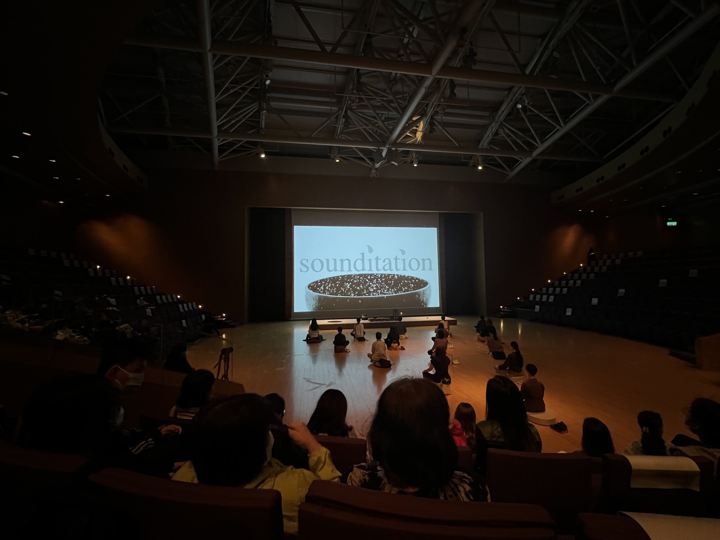 Sound bowl meditation performance