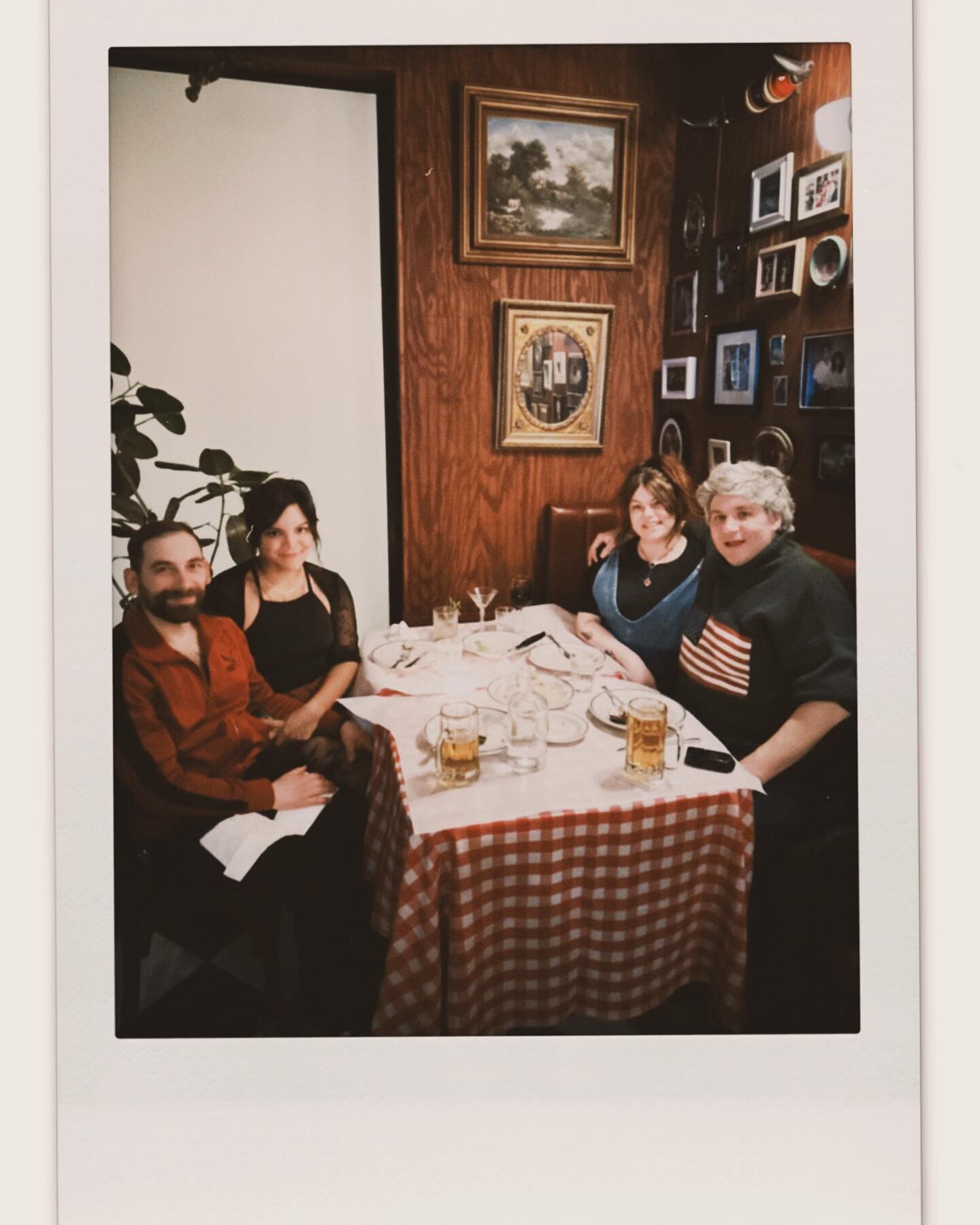 Friends. Mr. Polaroid @dudemanshouse &amp; Friends #velma #restaurant #friends #dining #backroom #hangout #dinner #datenight #cocktails #dinner #pizza #polariod #crazynick #polariod #photography #art #friends #family #ridgewood #nyc #queens #italiana