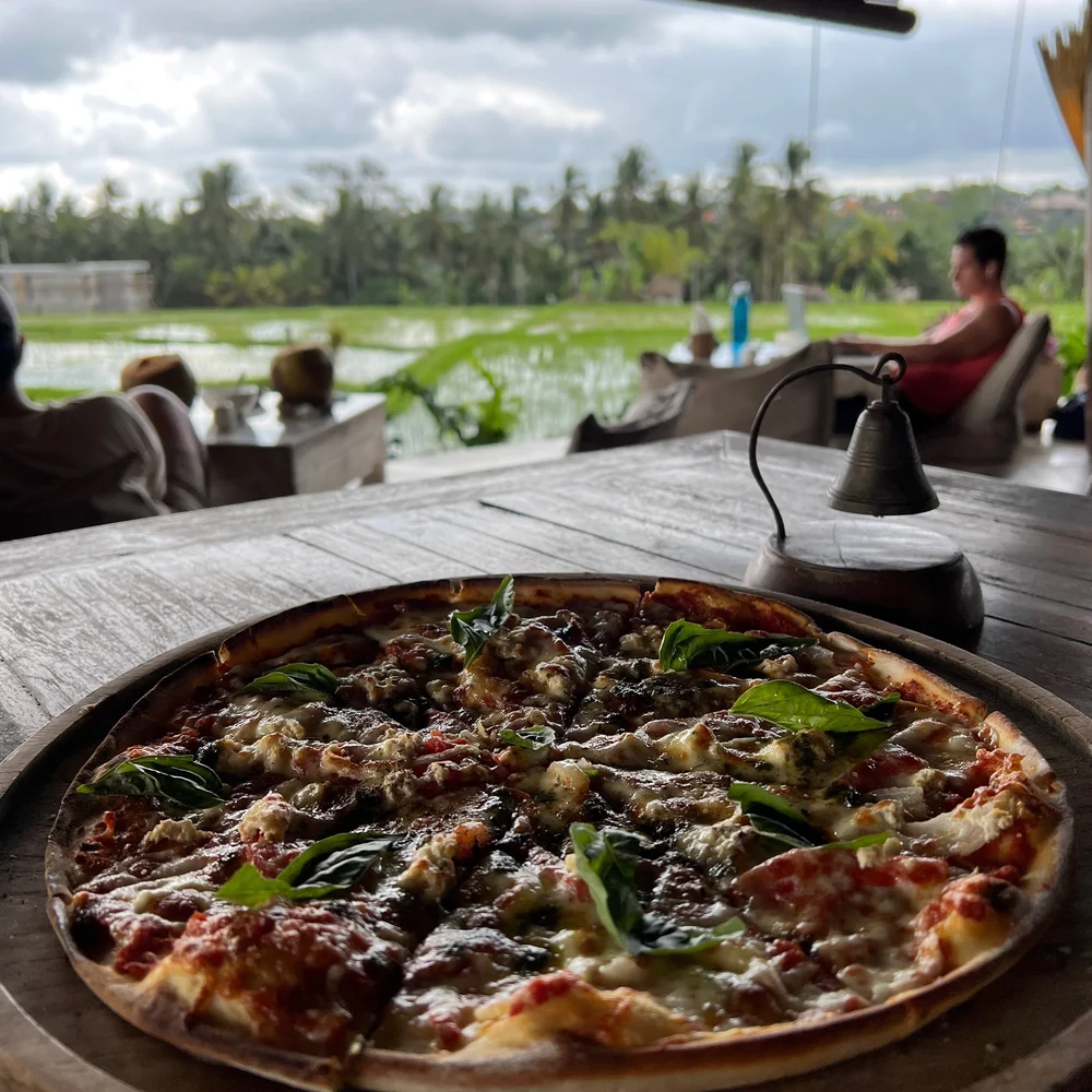 Pizza with a view at Café Pomegranate
