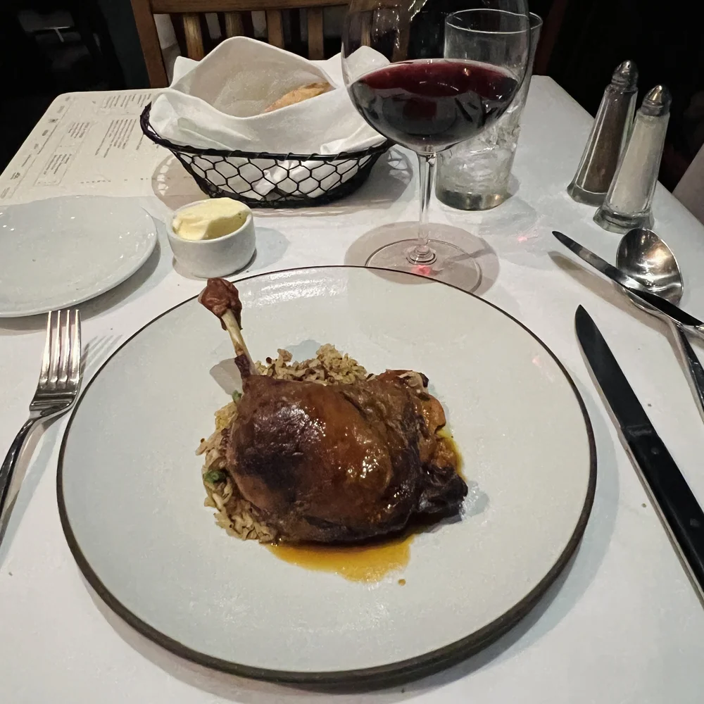 Muscovy Duck Leg Confit with pinot noir