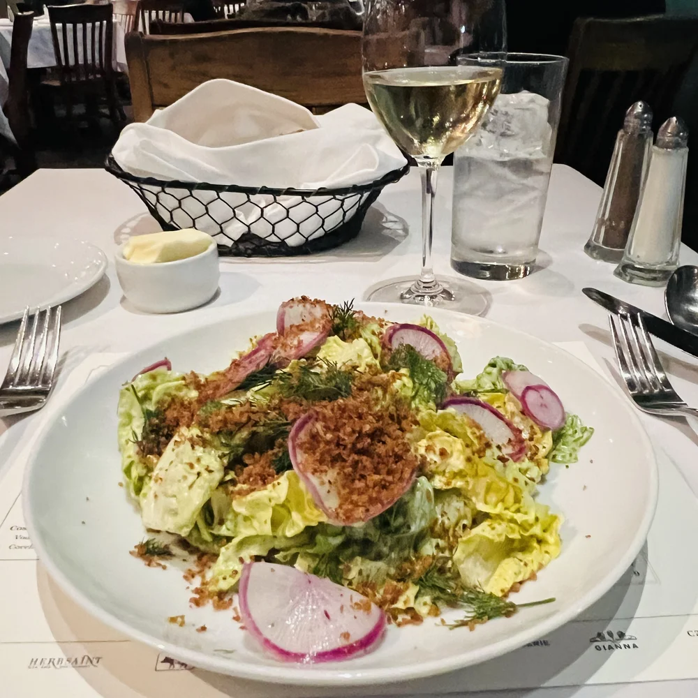 Gem Lettuce with sauv blanc