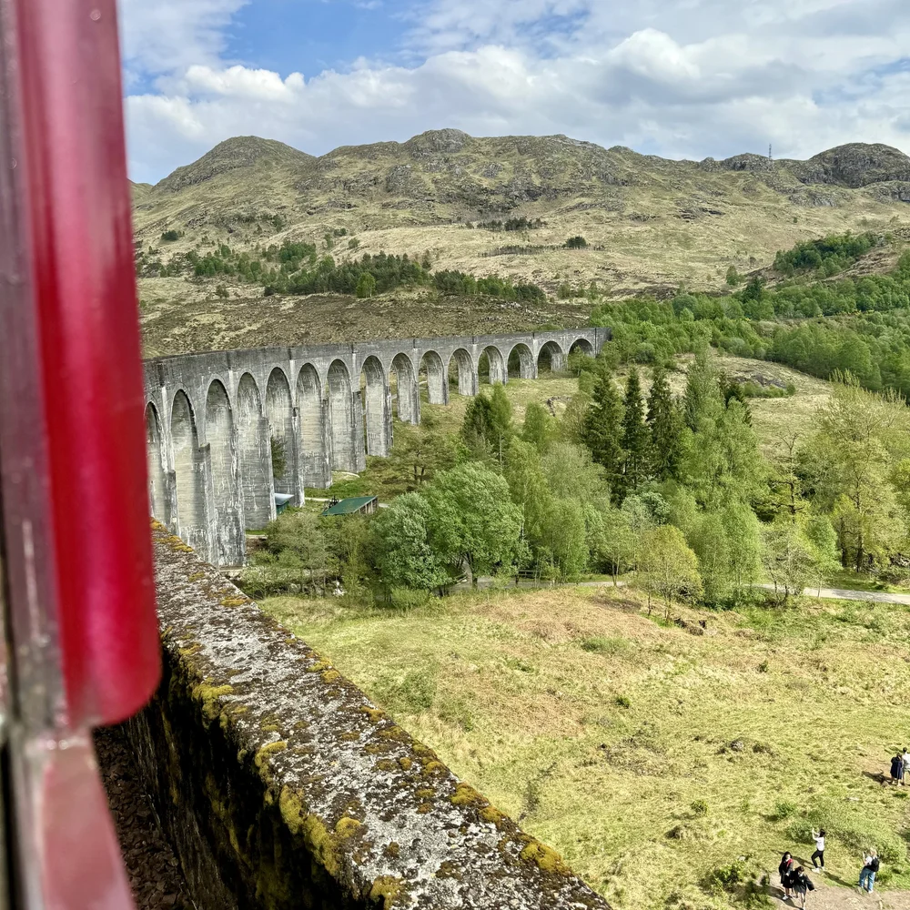 Glenfinnan Viaduct aboard train