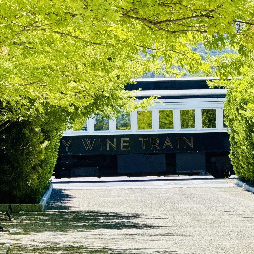 Napa Valley Wine Train passing by