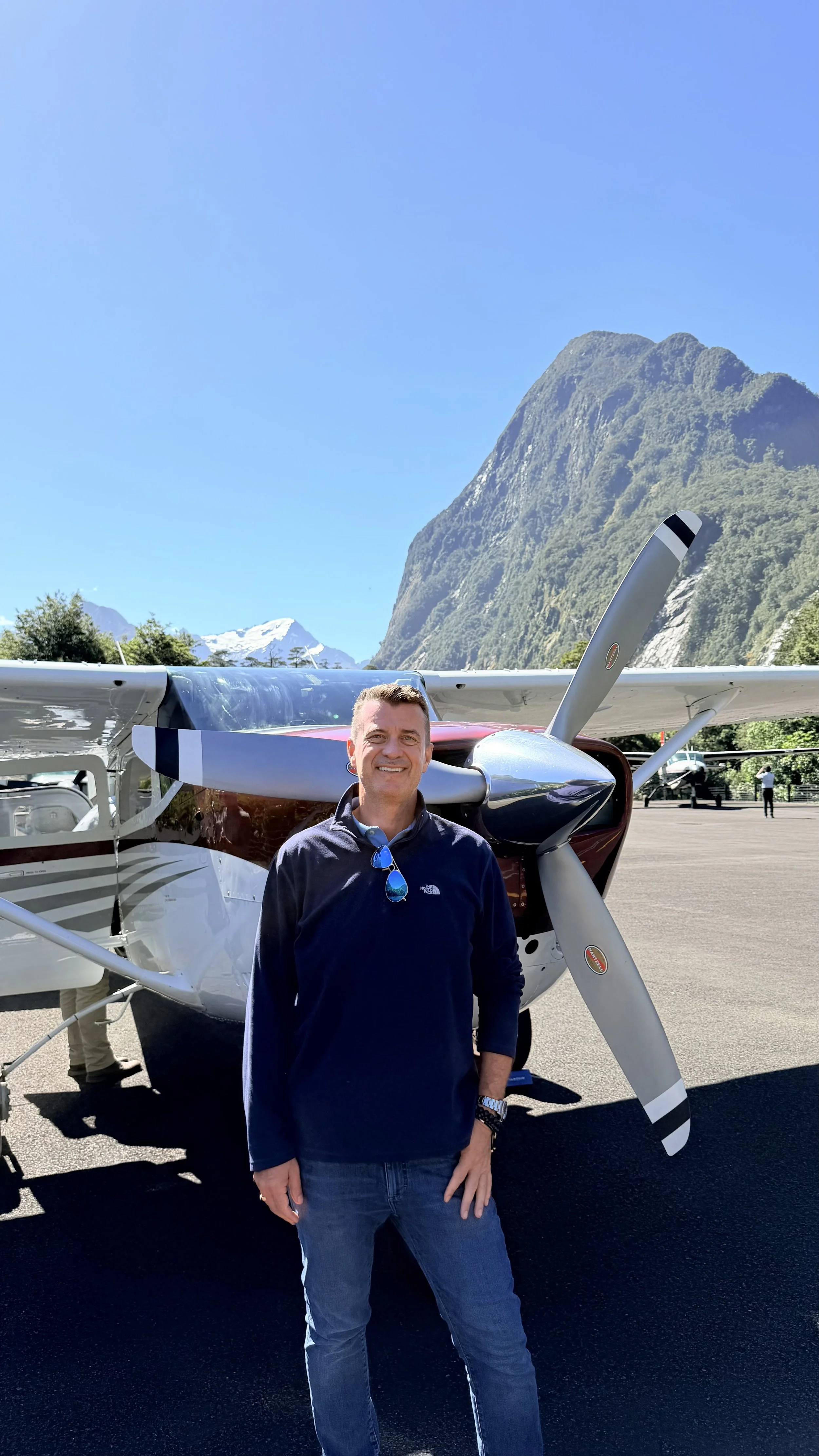 About to take of in a prop plane