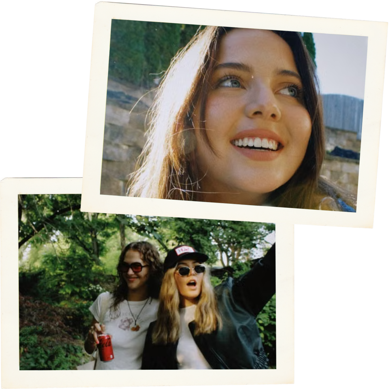 Collage of women smiling and spending time together outdoors.